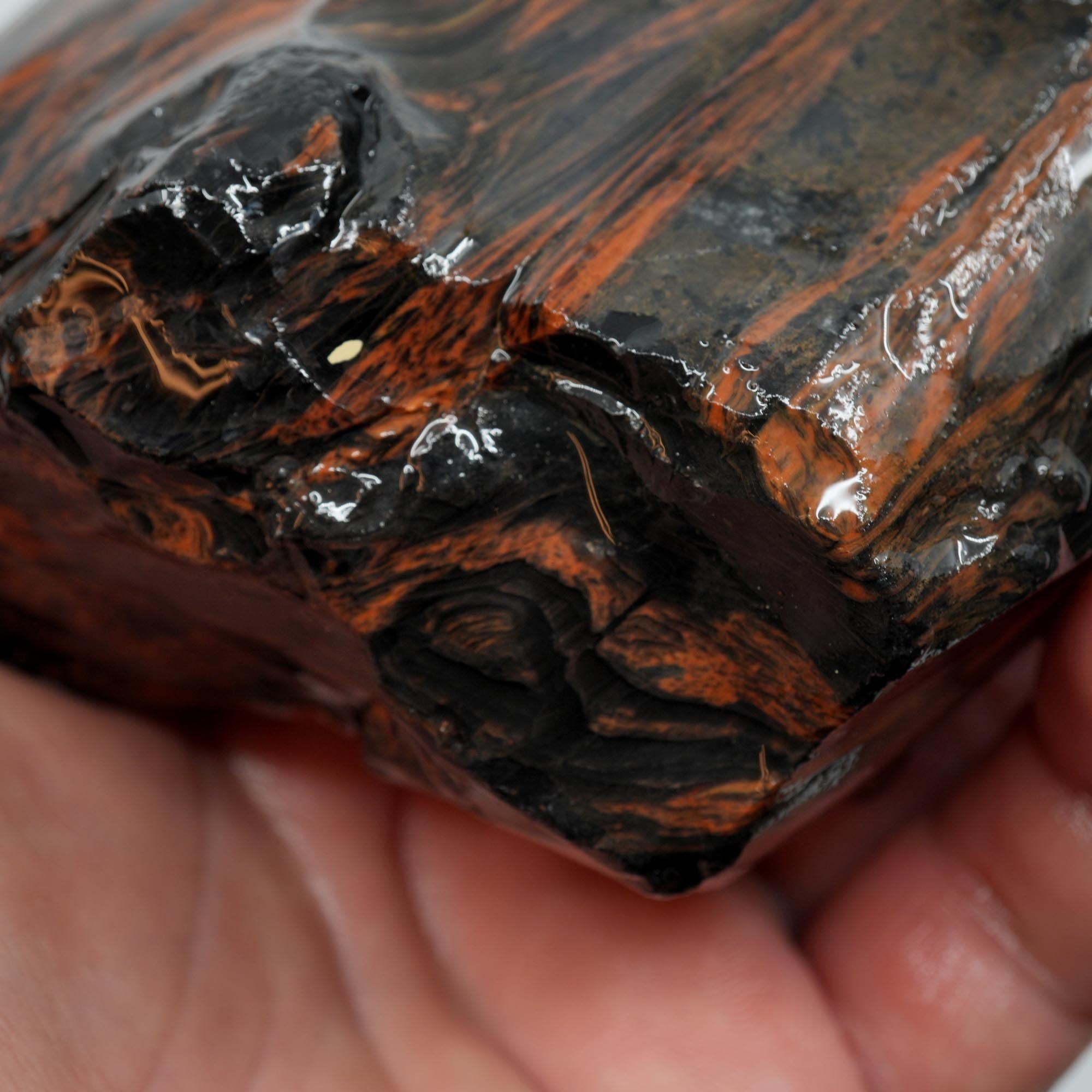 Tri-Flow Obsidian Rough - Old Stock Mahogany Flow with Magnetite