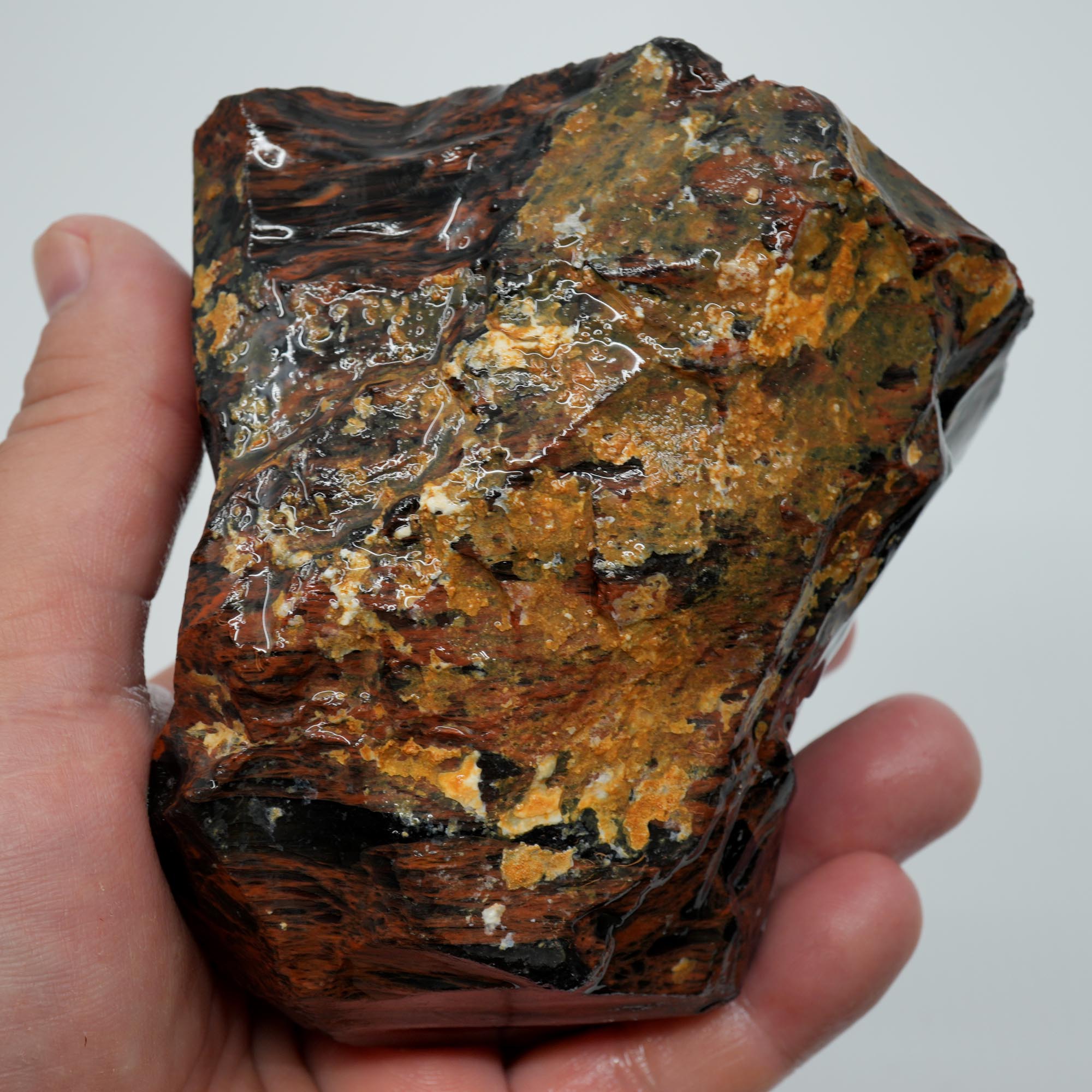 Tri-Flow Obsidian Rough - Old Stock Mahogany Flow with Magnetite