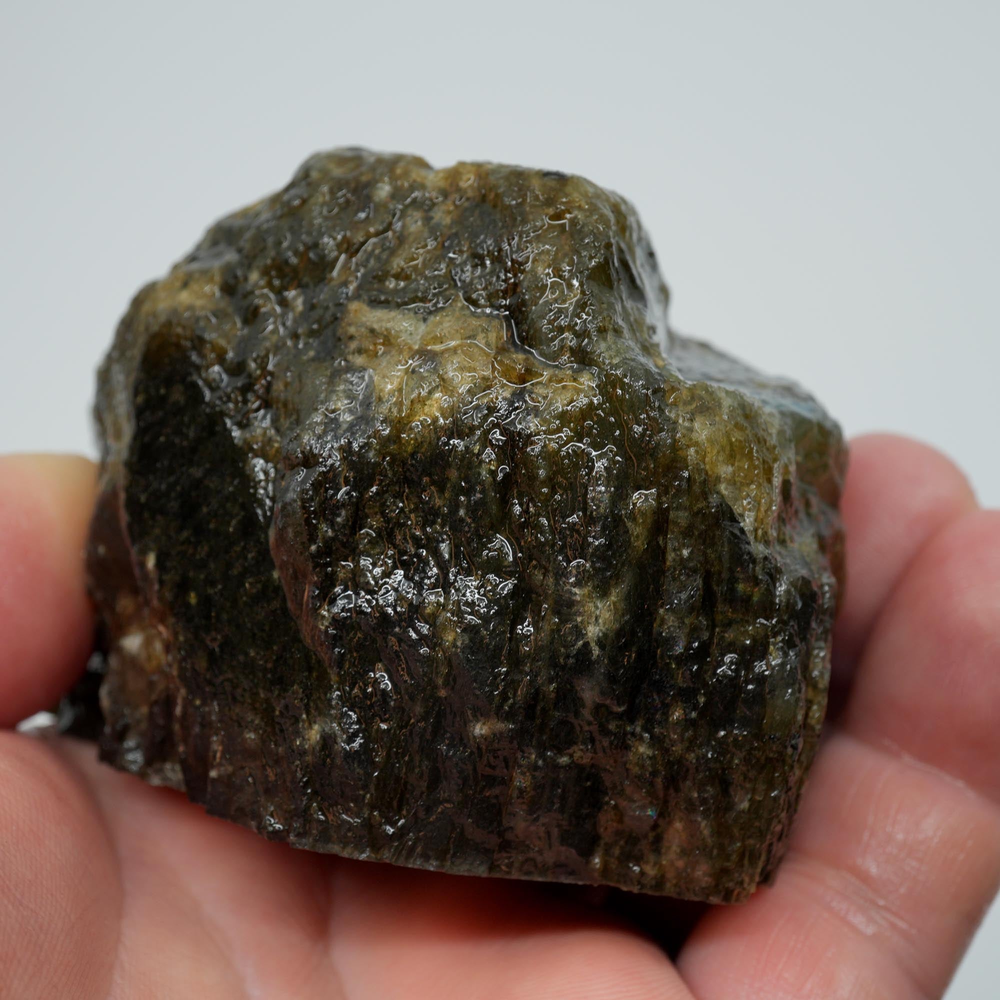 Labradorite Endcut - Blue Green Sunset Gold Flash Cut and Proven