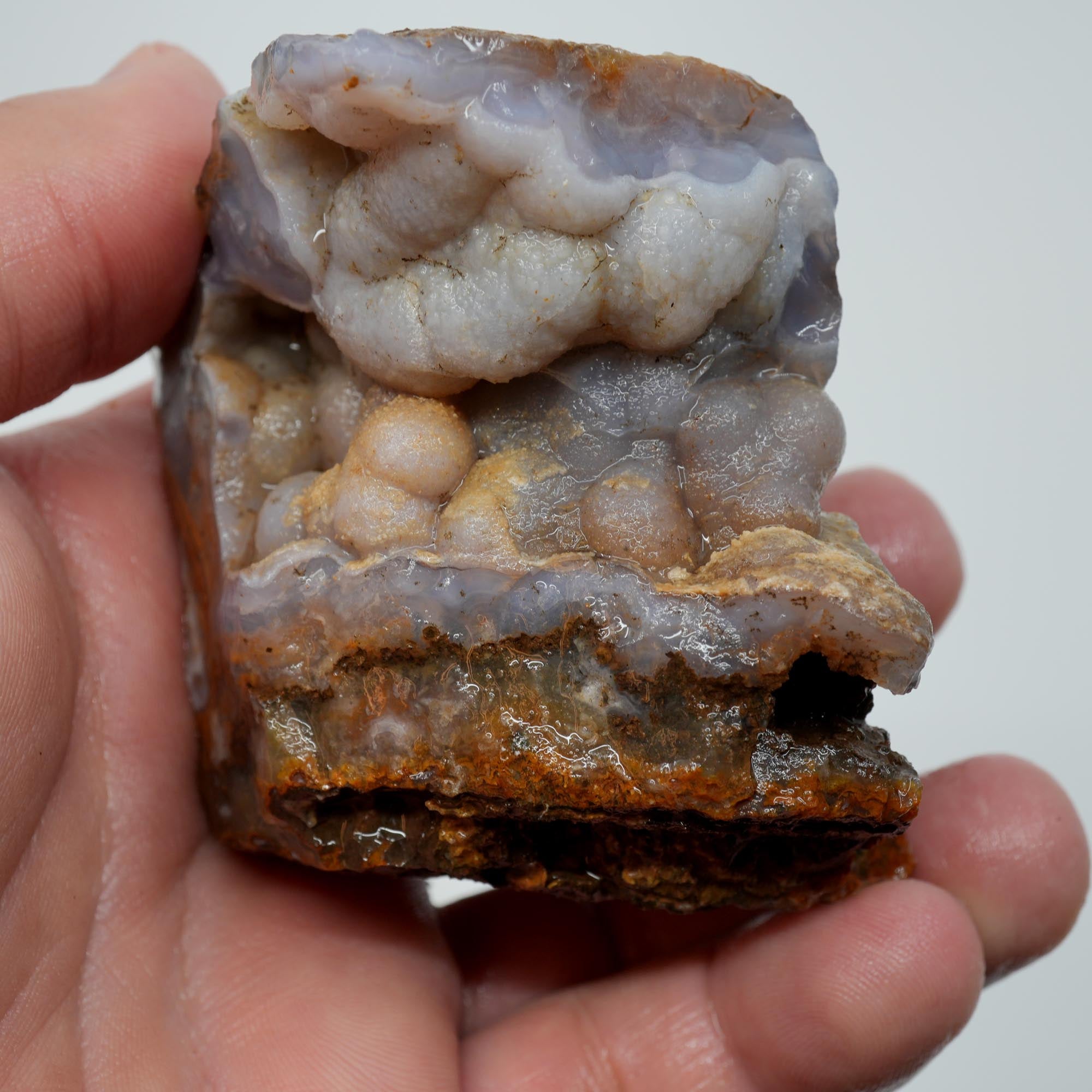 Agua Nueva Agate Rough - Deep Blue Swirl with Tube Botryoidal and Druzy