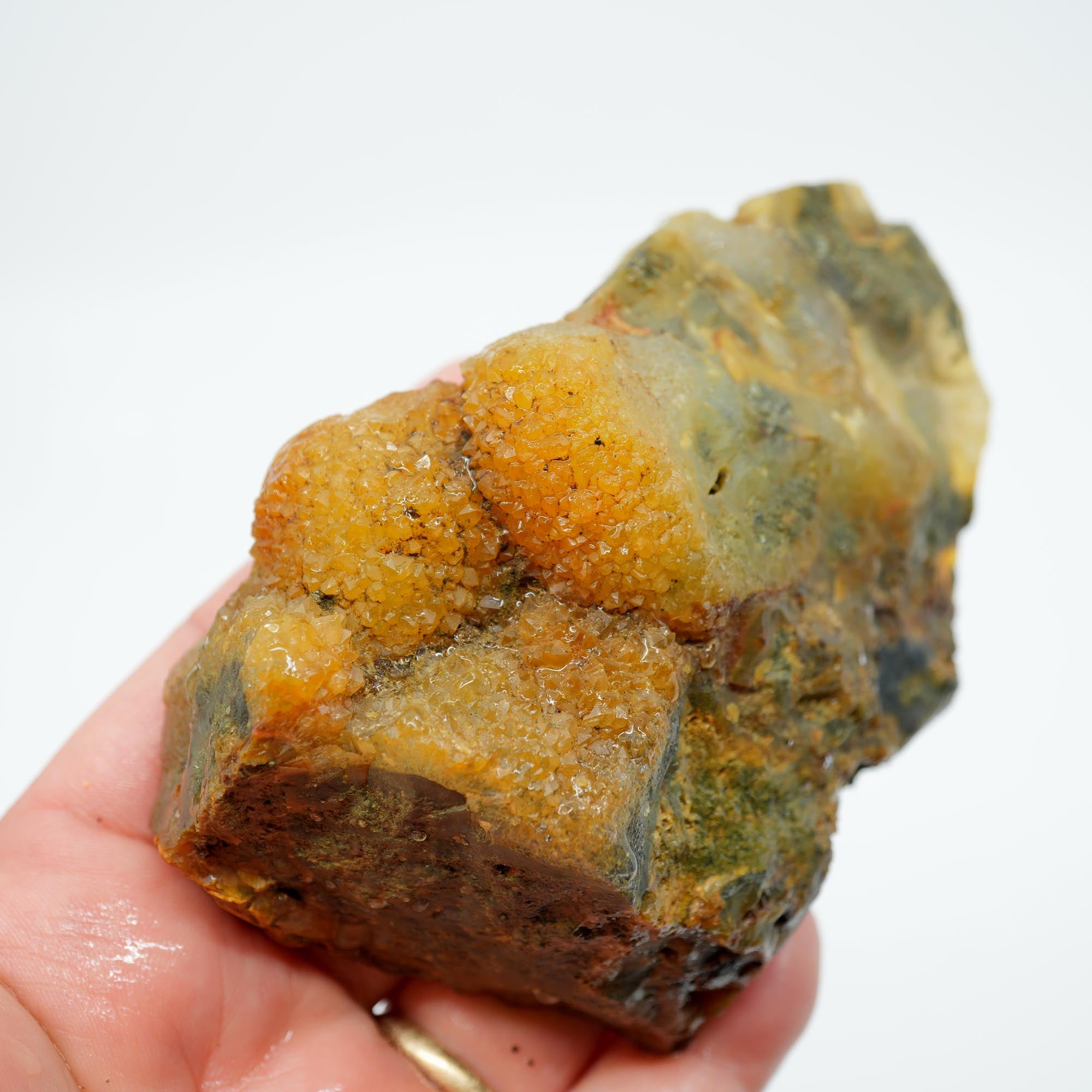 Indonesian Marcasite Endcut - Sparkling Pattern with Pineapple Quartz