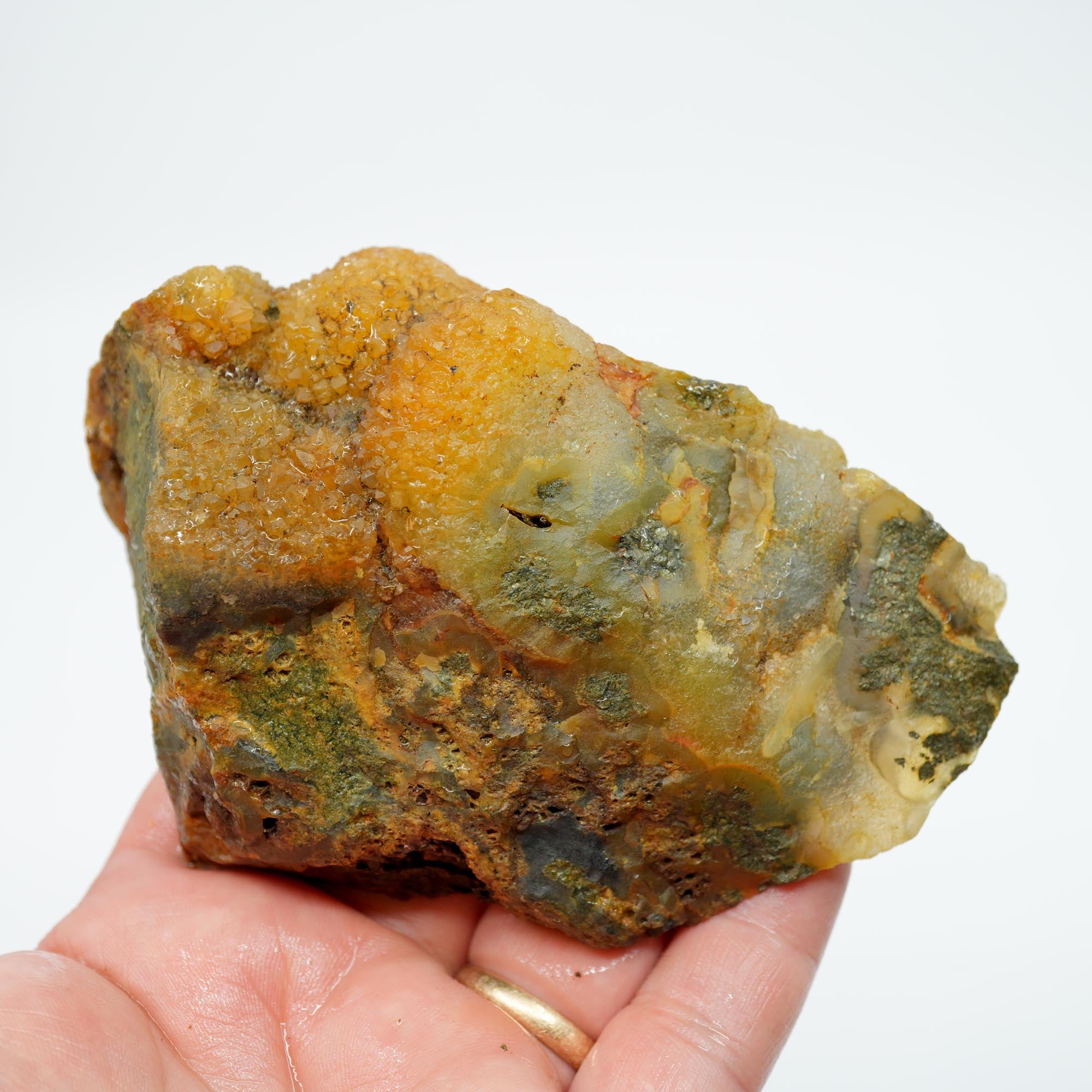 Indonesian Marcasite Endcut - Sparkling Pattern with Pineapple Quartz