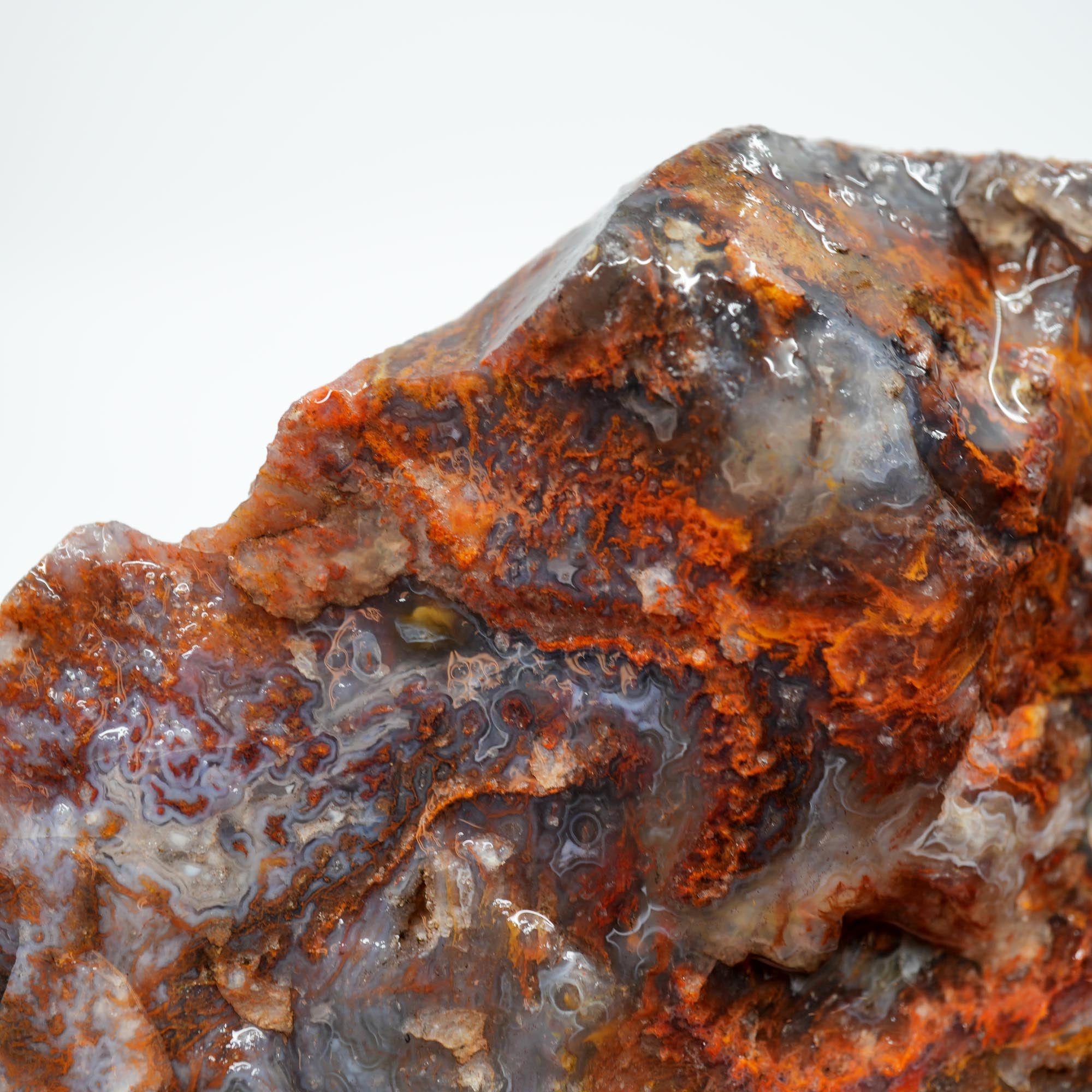 San Carlos Agate Rough - Golden Moss with Pink and Blue
