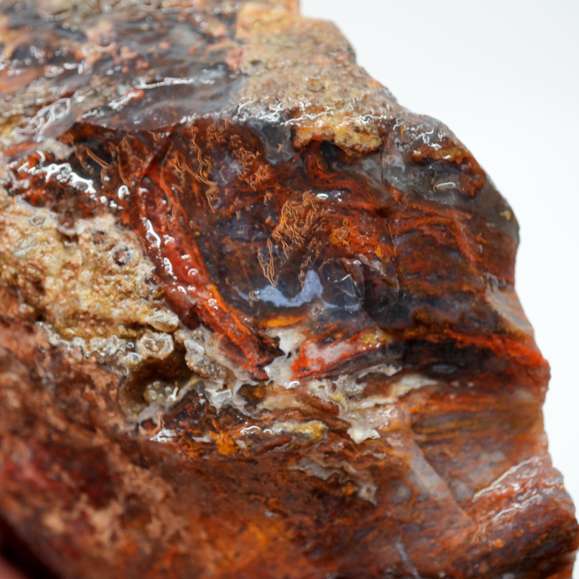 San Carlos Agate Rough - Golden Moss with Pink and Blue