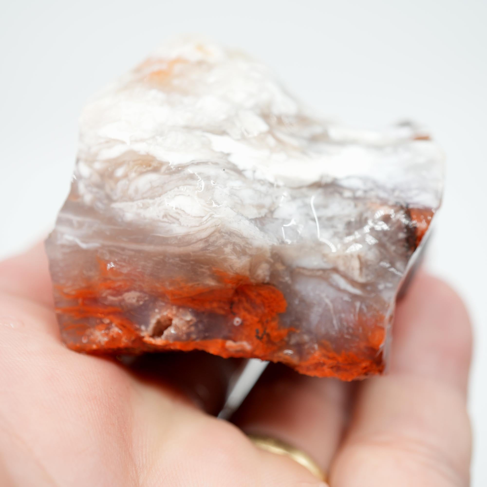 Red Velvet Agate Rough - Wispy Cloudy Skies Trimmer