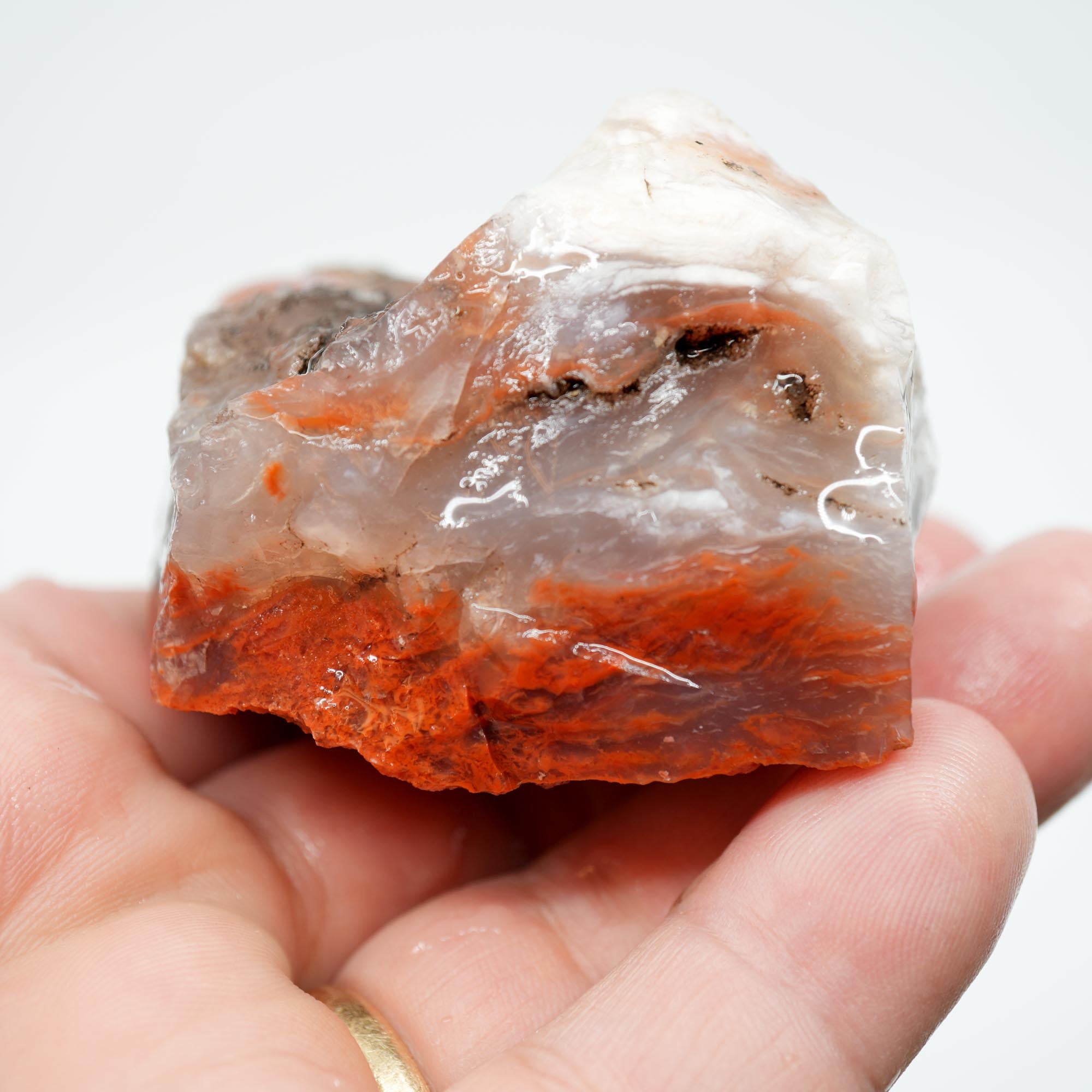 Red Velvet Agate Rough - Wispy Cloudy Skies Trimmer