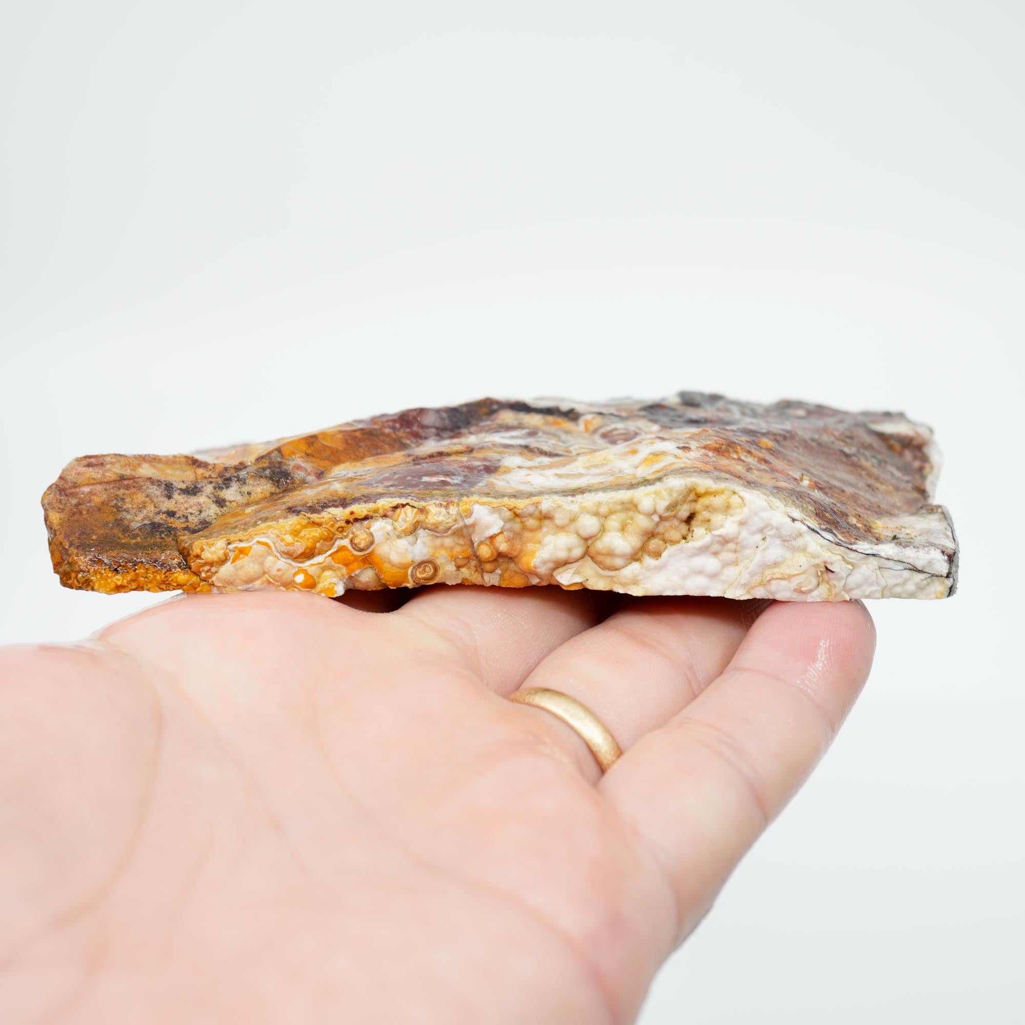 Laguna Lace Agate Endcut - Yin Yang Red and Orange Sunset