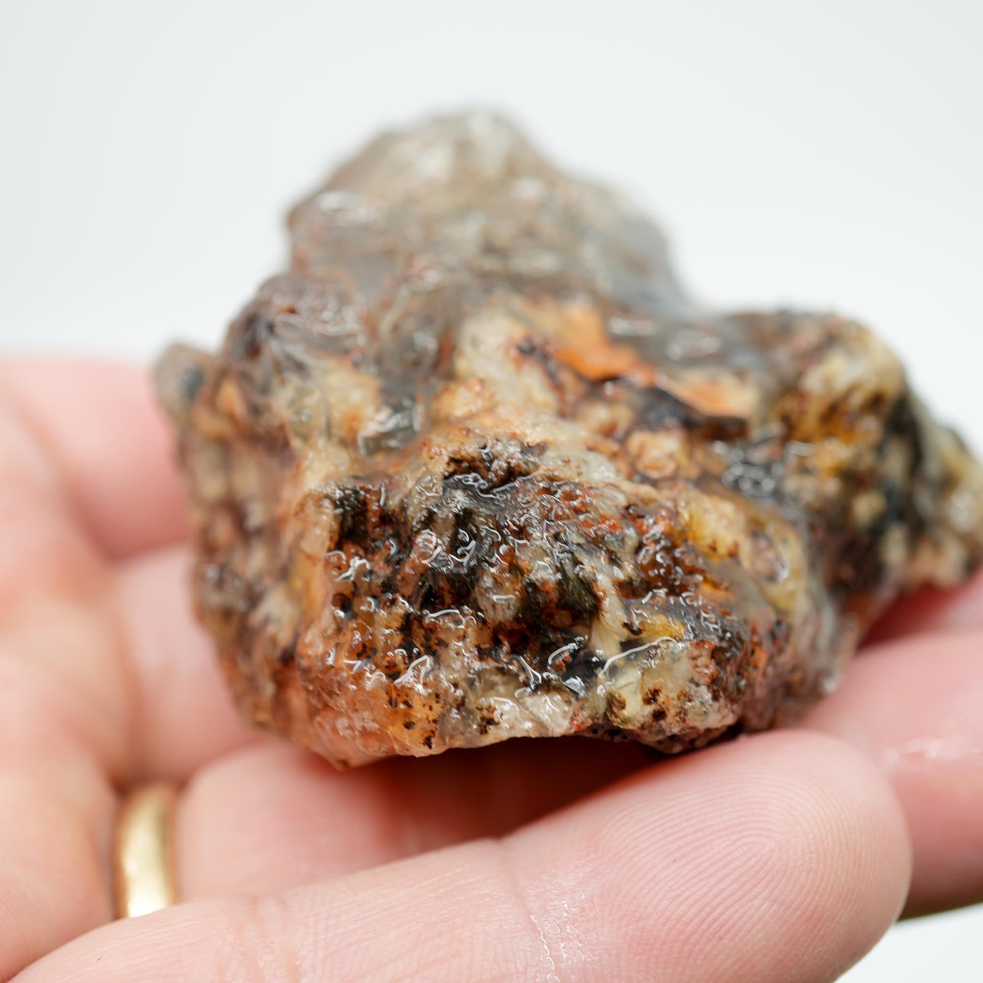 Ojinaga Plume Agate Rough - Black and Wispy White Plume