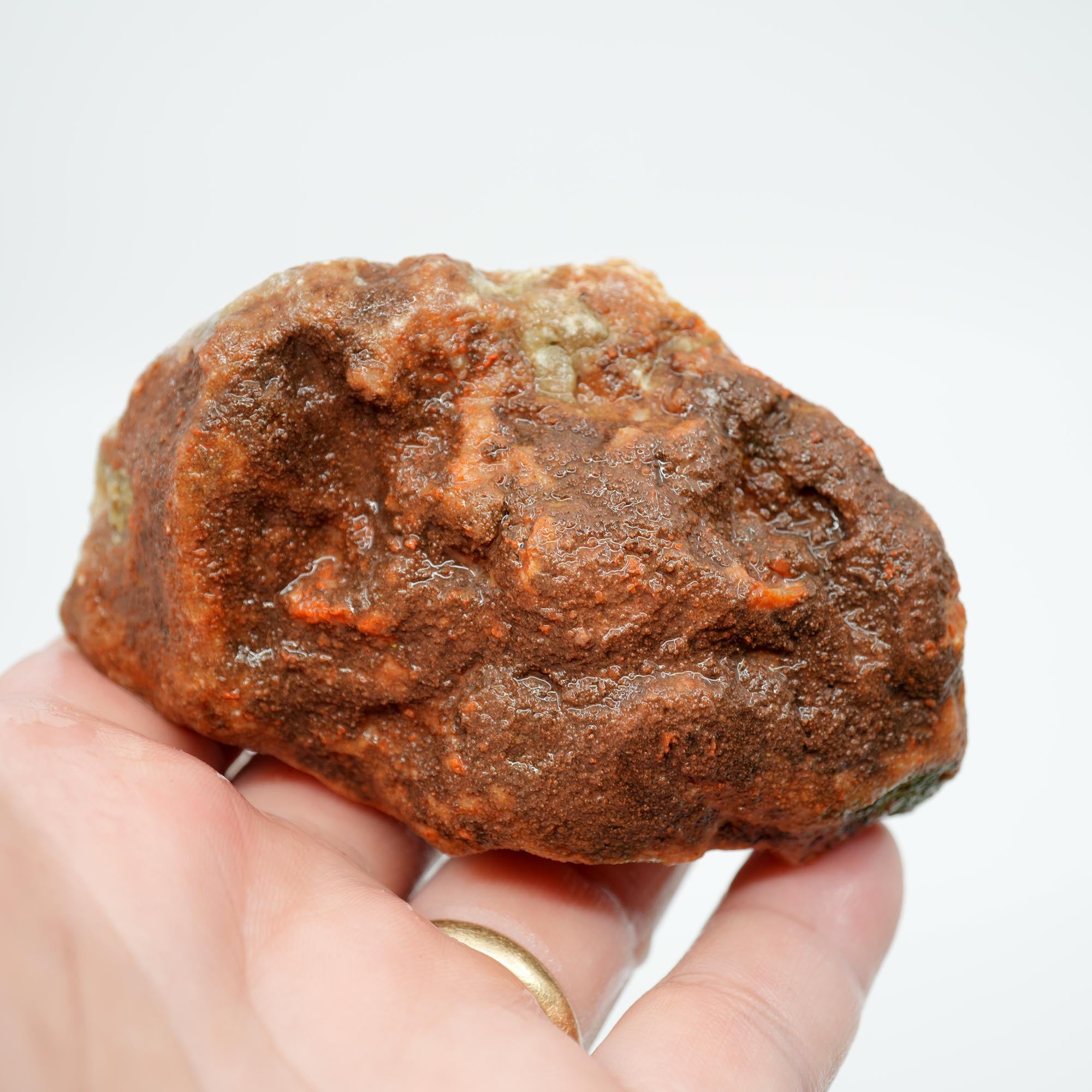 Alabama Paint Agate Rough - Creamy Golden Flow with Bright Red Circle