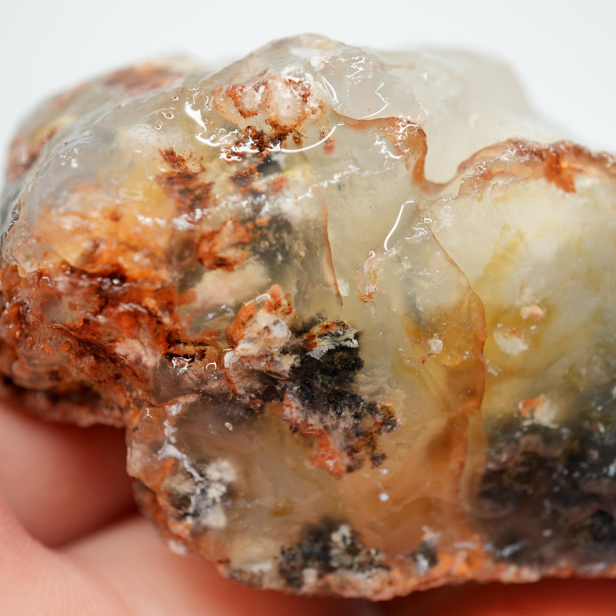 Ojinaga Plume Agate Rough - Black Plume with Cloud Inclusions