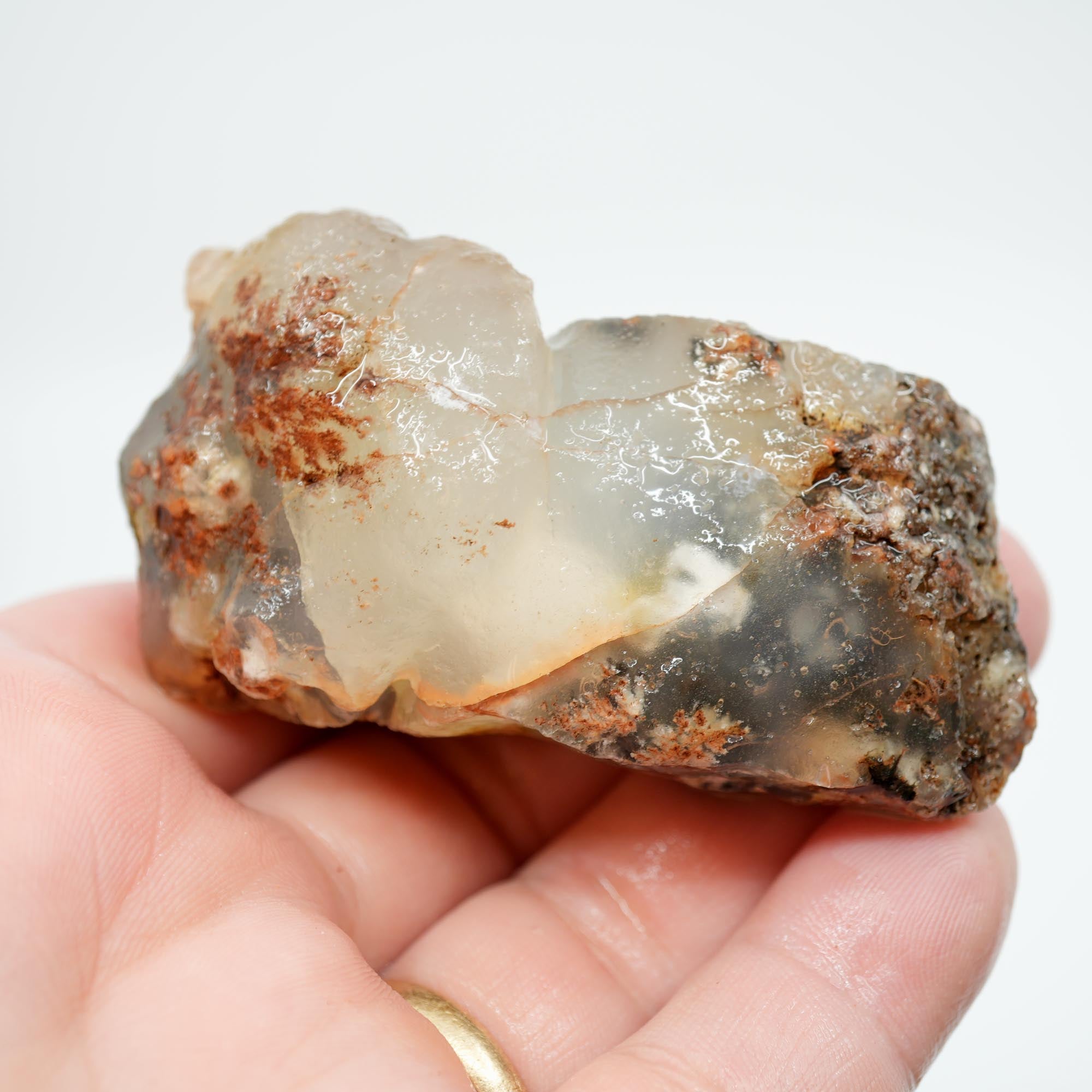 Ojinaga Plume Agate Rough - Black Plume with Cloud Inclusions
