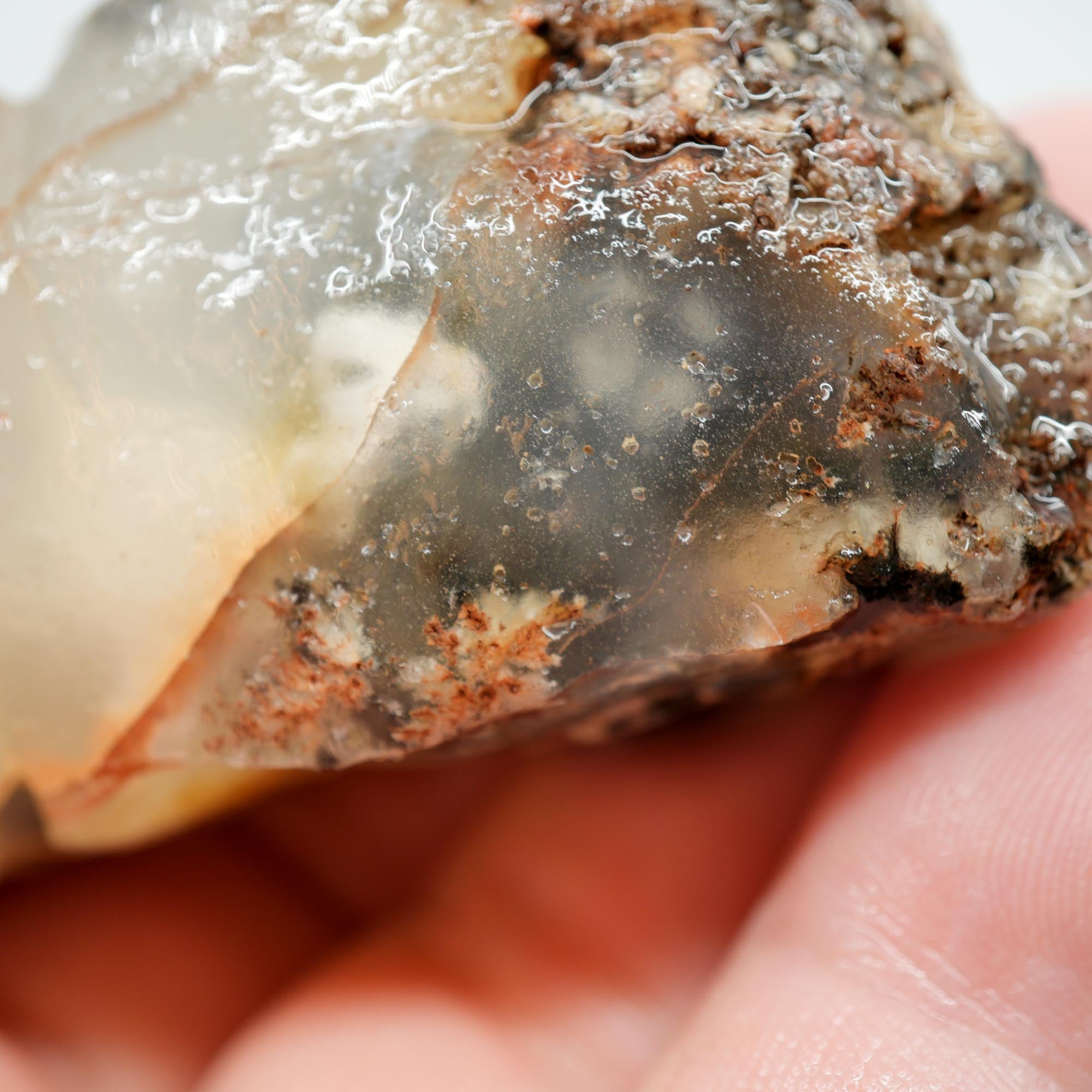 Ojinaga Plume Agate Rough - Black Plume with Cloud Inclusions
