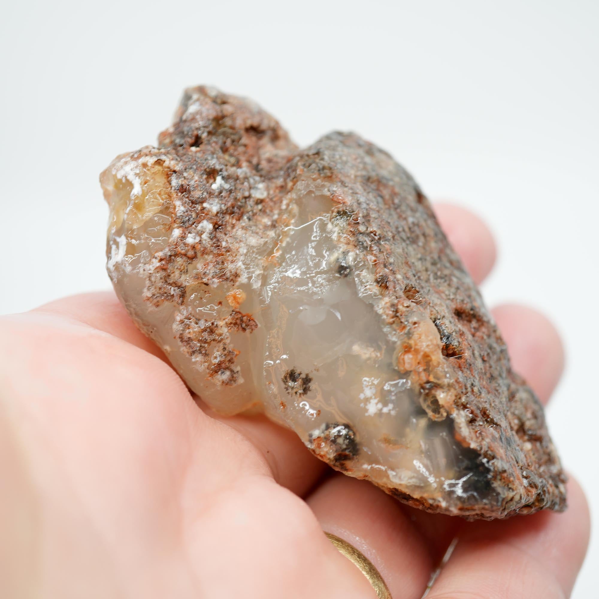 Ojinaga Plume Agate Rough - Black Plume with Cloud Inclusions