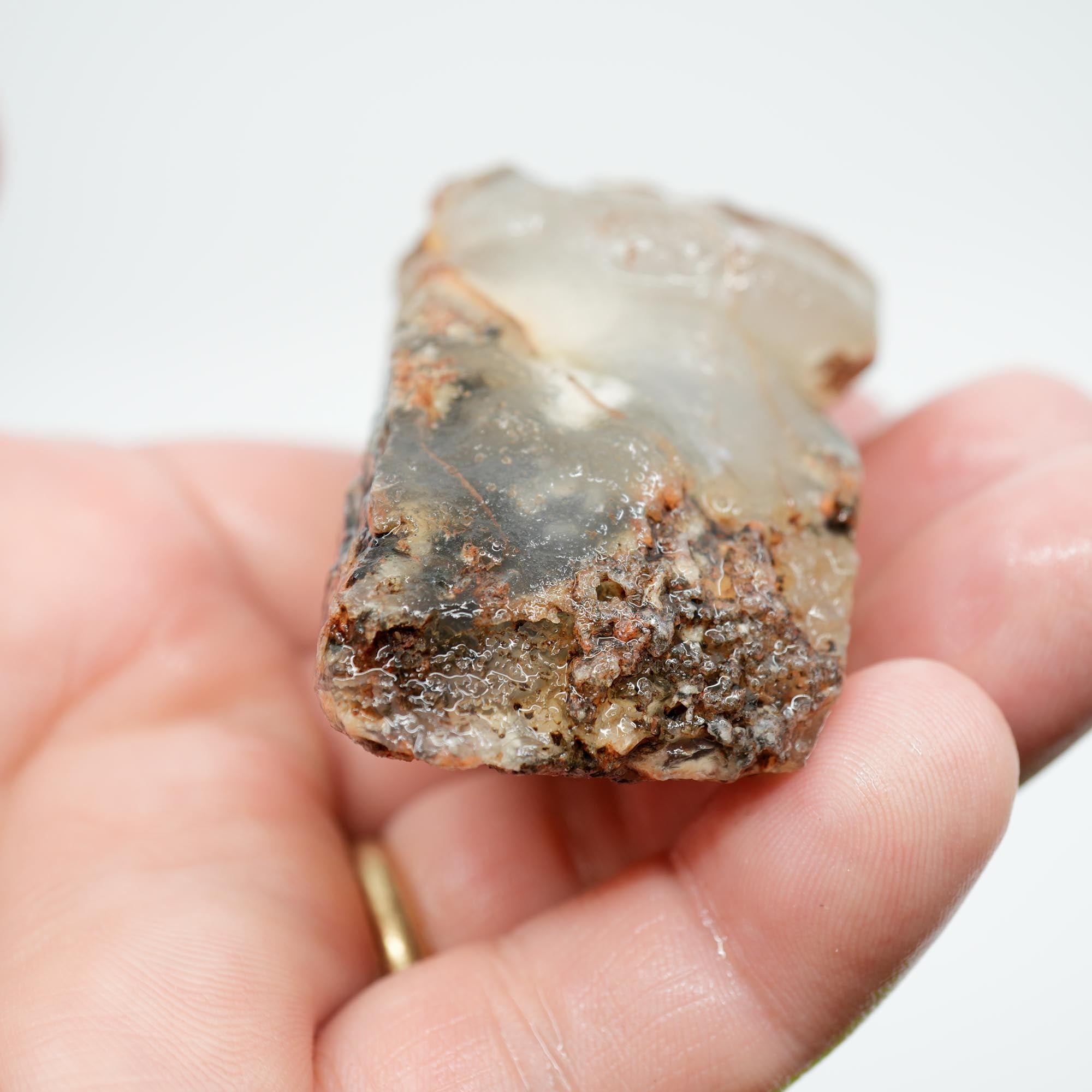 Ojinaga Plume Agate Rough - Black Plume with Cloud Inclusions
