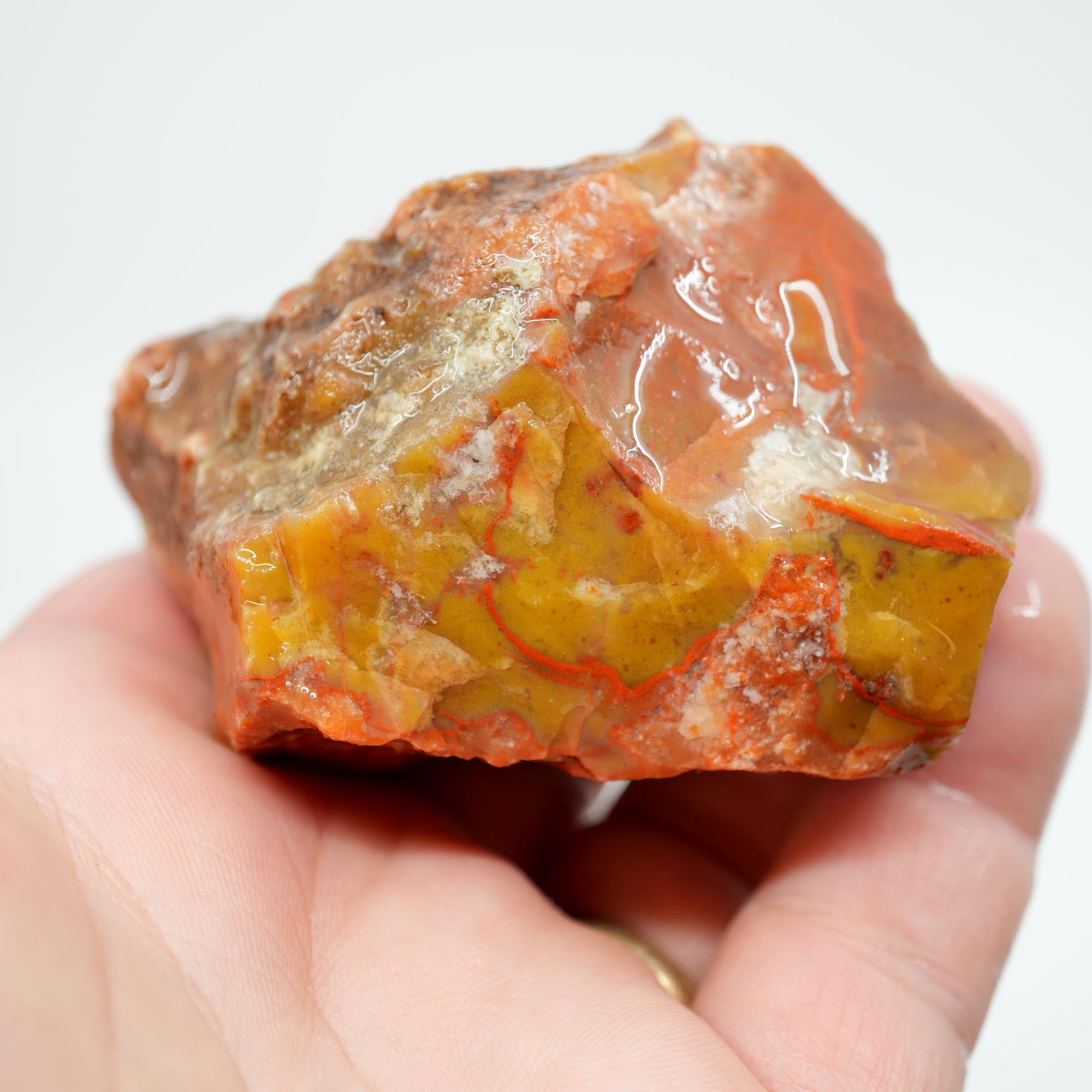 Alabama Paint Agate Rough - Creamy Butterscotch with Carey-Like Red Waves