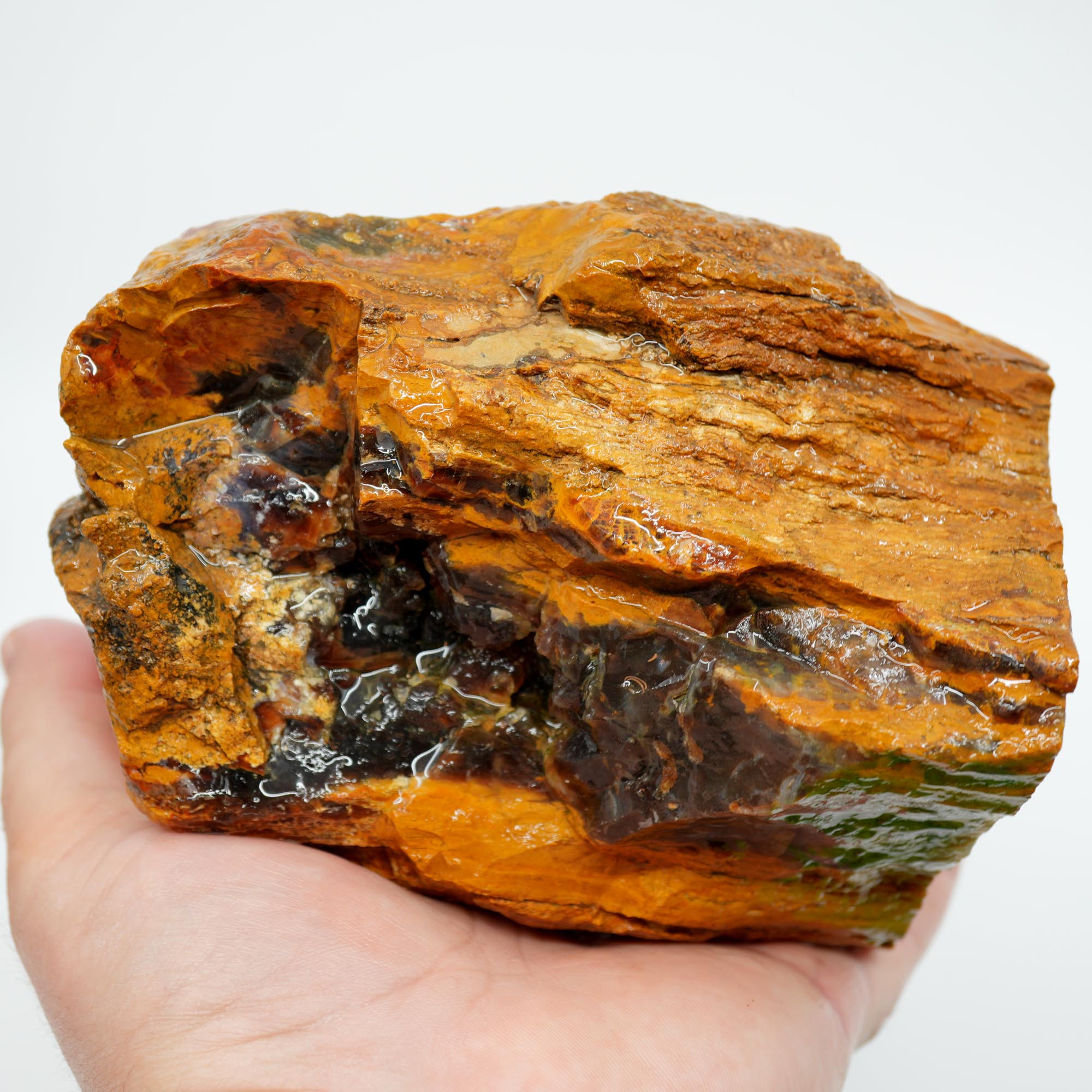 Parker Shrinkwood Cut and Proven Rough - Druzy Pockets Tower Display