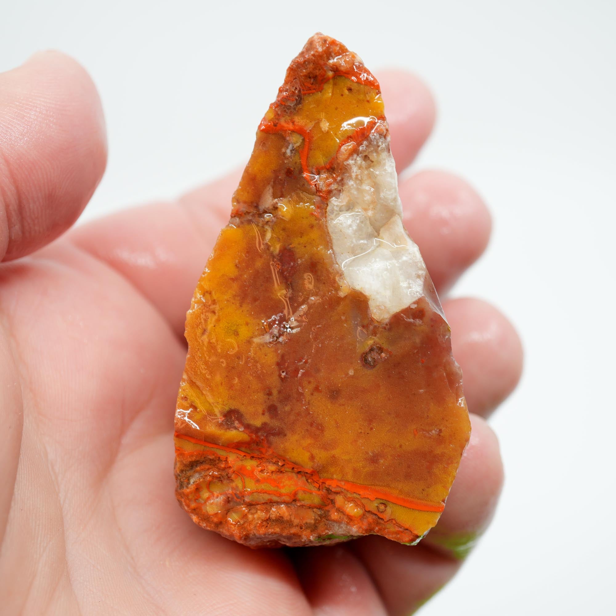 Alabama Paint Agate Rough - Smaller Trimmer Butterscotch with Flowing Red