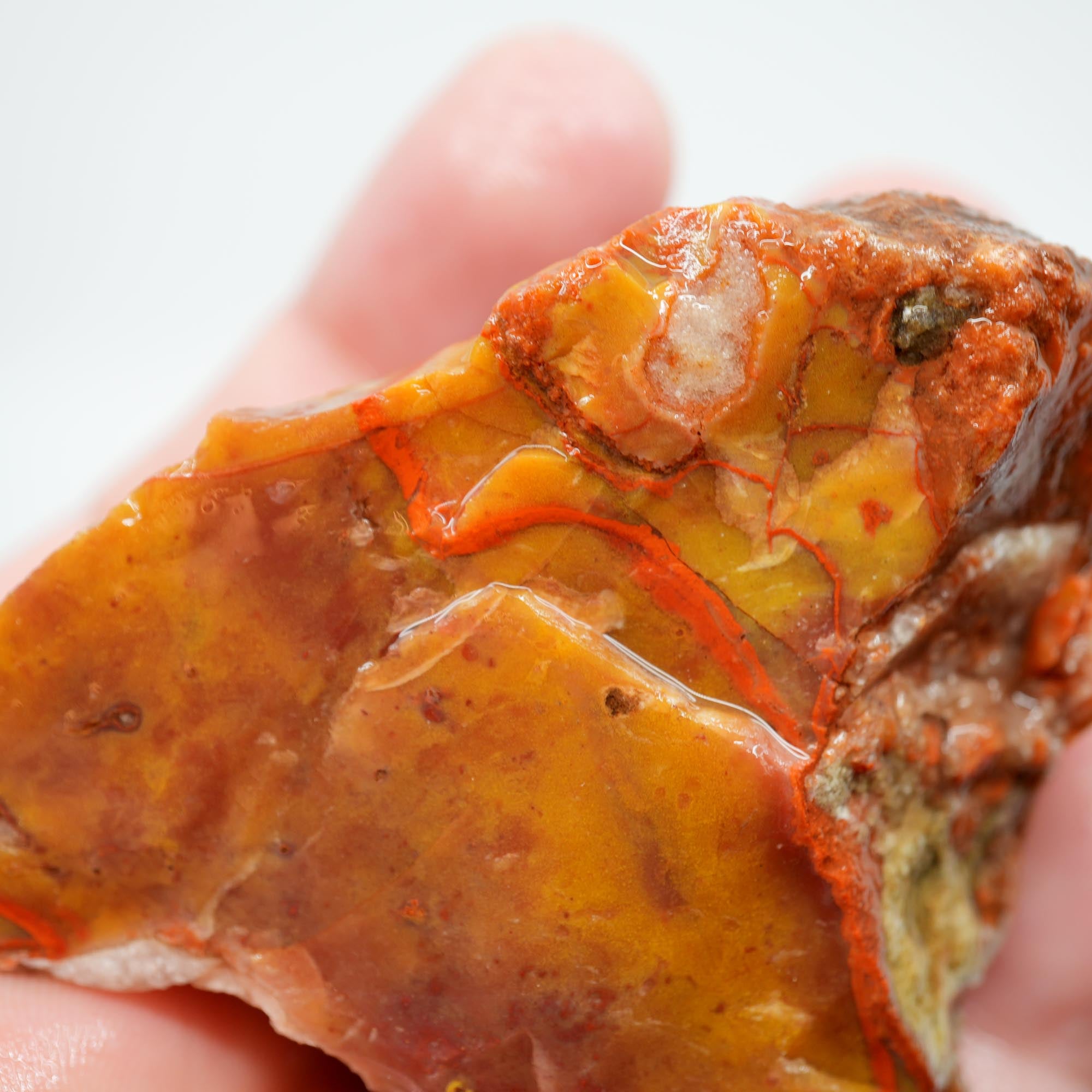 Alabama Paint Agate Rough - Smaller Trimmer Butterscotch with Flowing Red