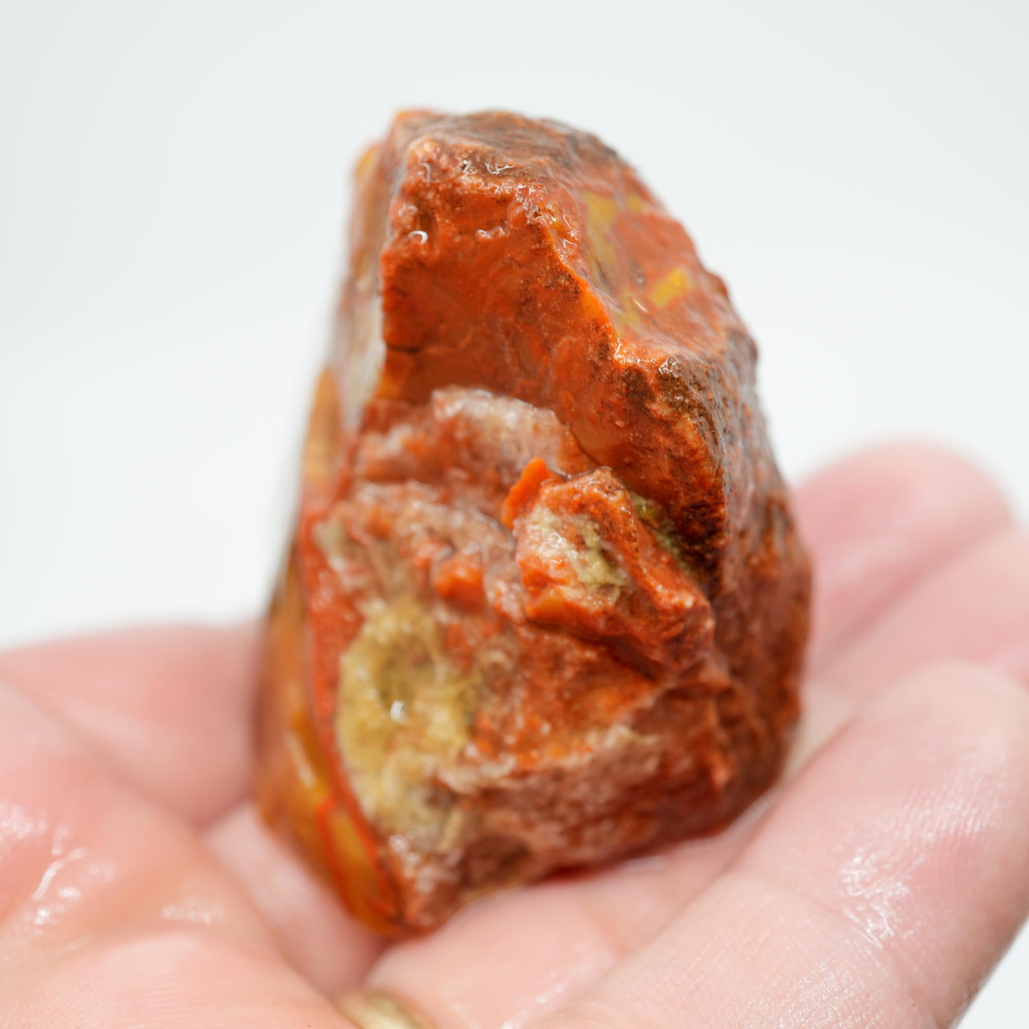Alabama Paint Agate Rough - Smaller Trimmer Butterscotch with Flowing Red