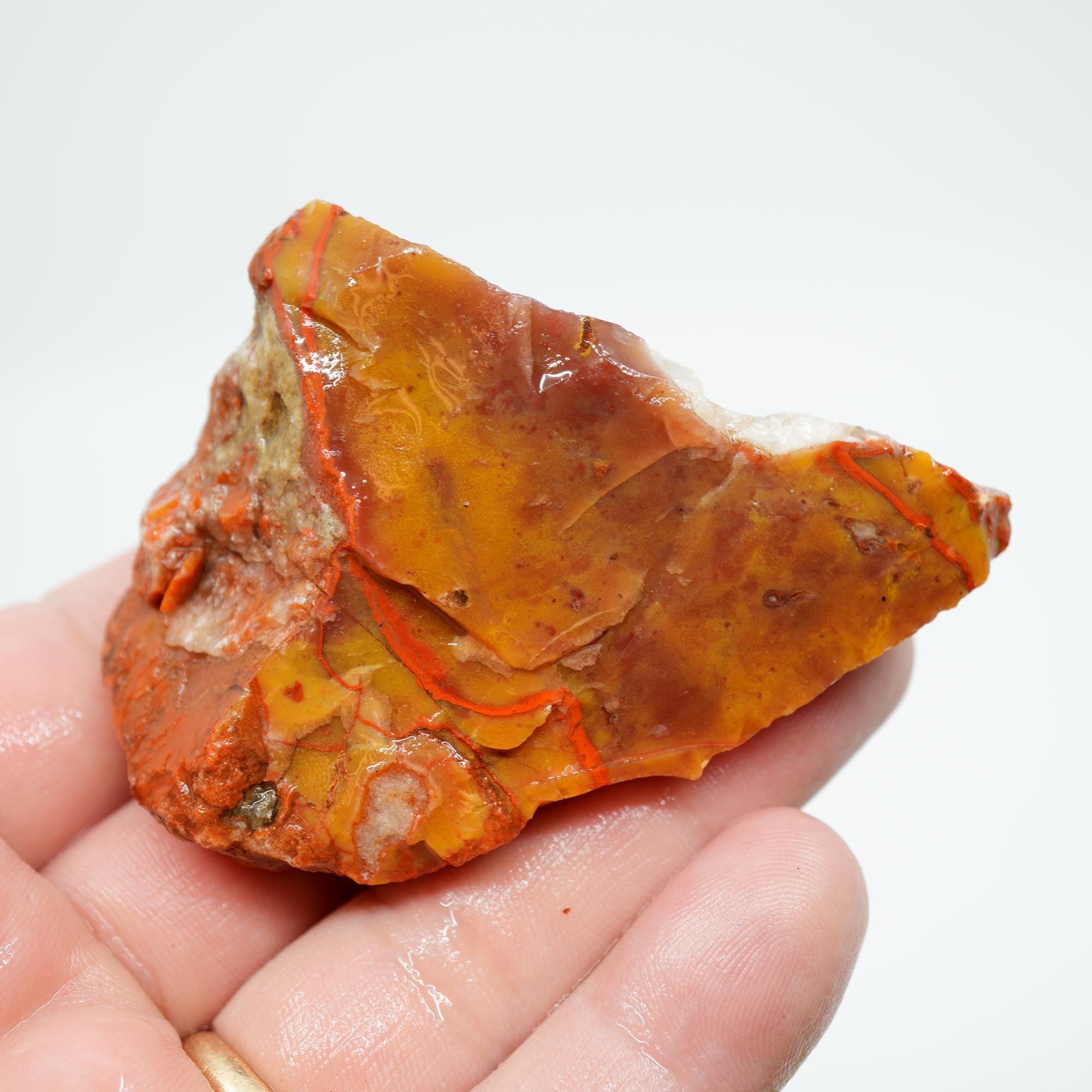 Alabama Paint Agate Rough - Smaller Trimmer Butterscotch with Flowing Red