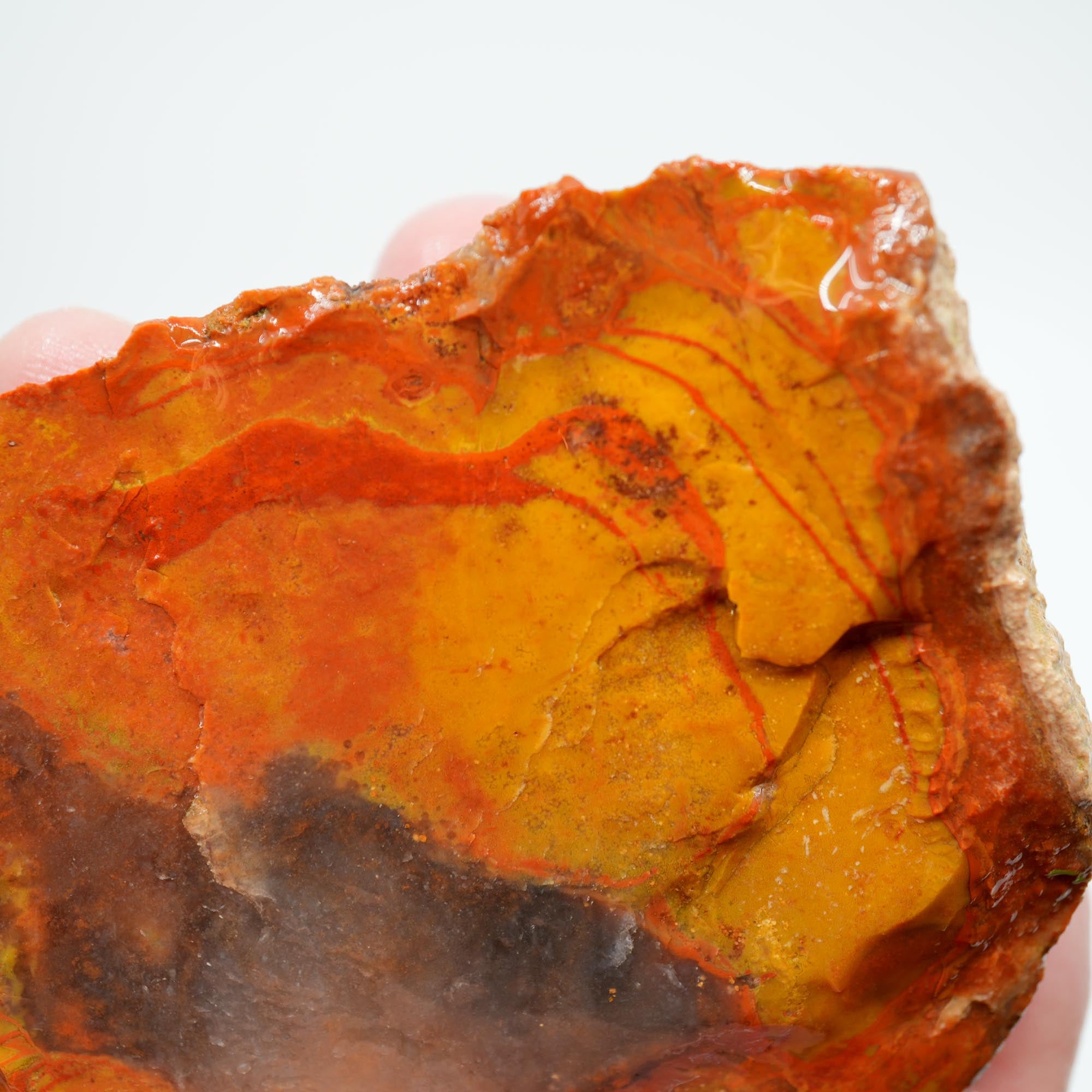 Alabama Paint Agate Rough - Blue Ice Agate with Butterscotch and Red