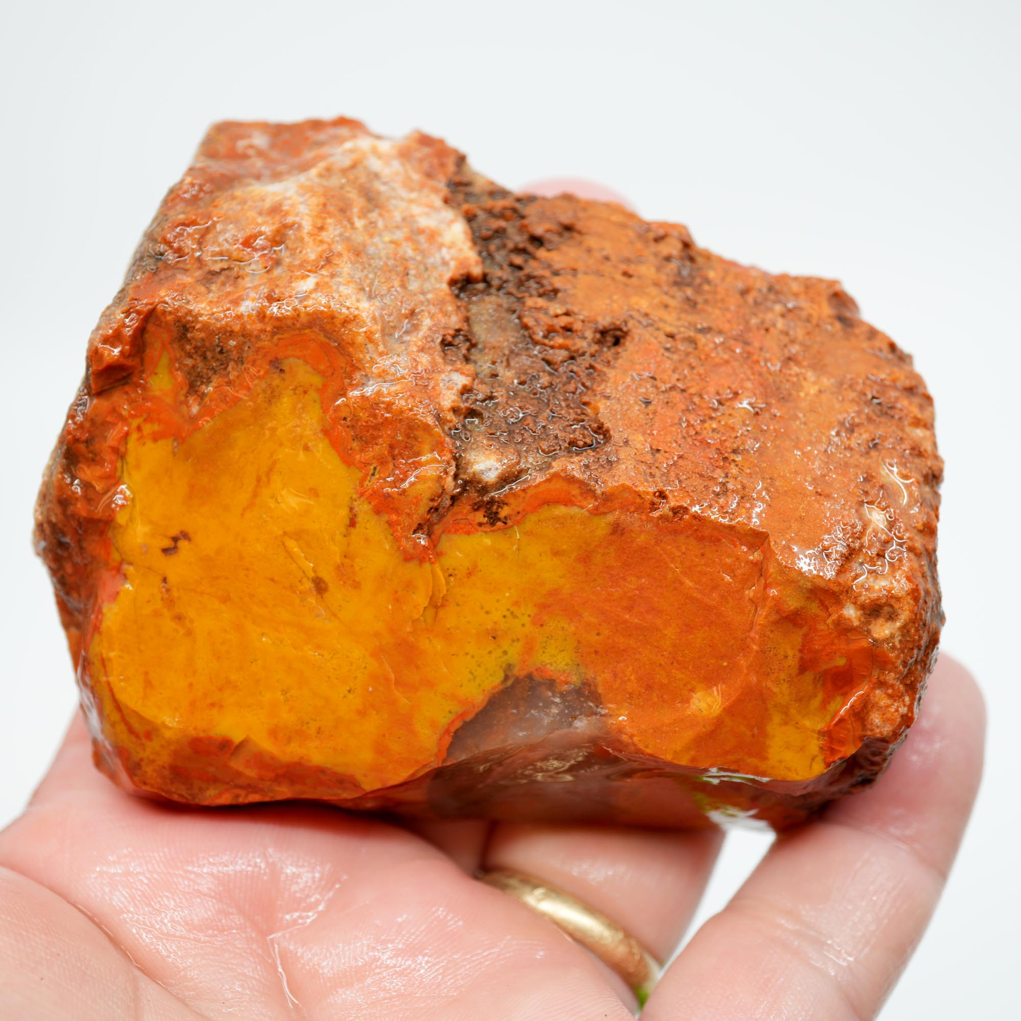 Alabama Paint Agate Rough - Blue Ice Agate with Butterscotch and Red