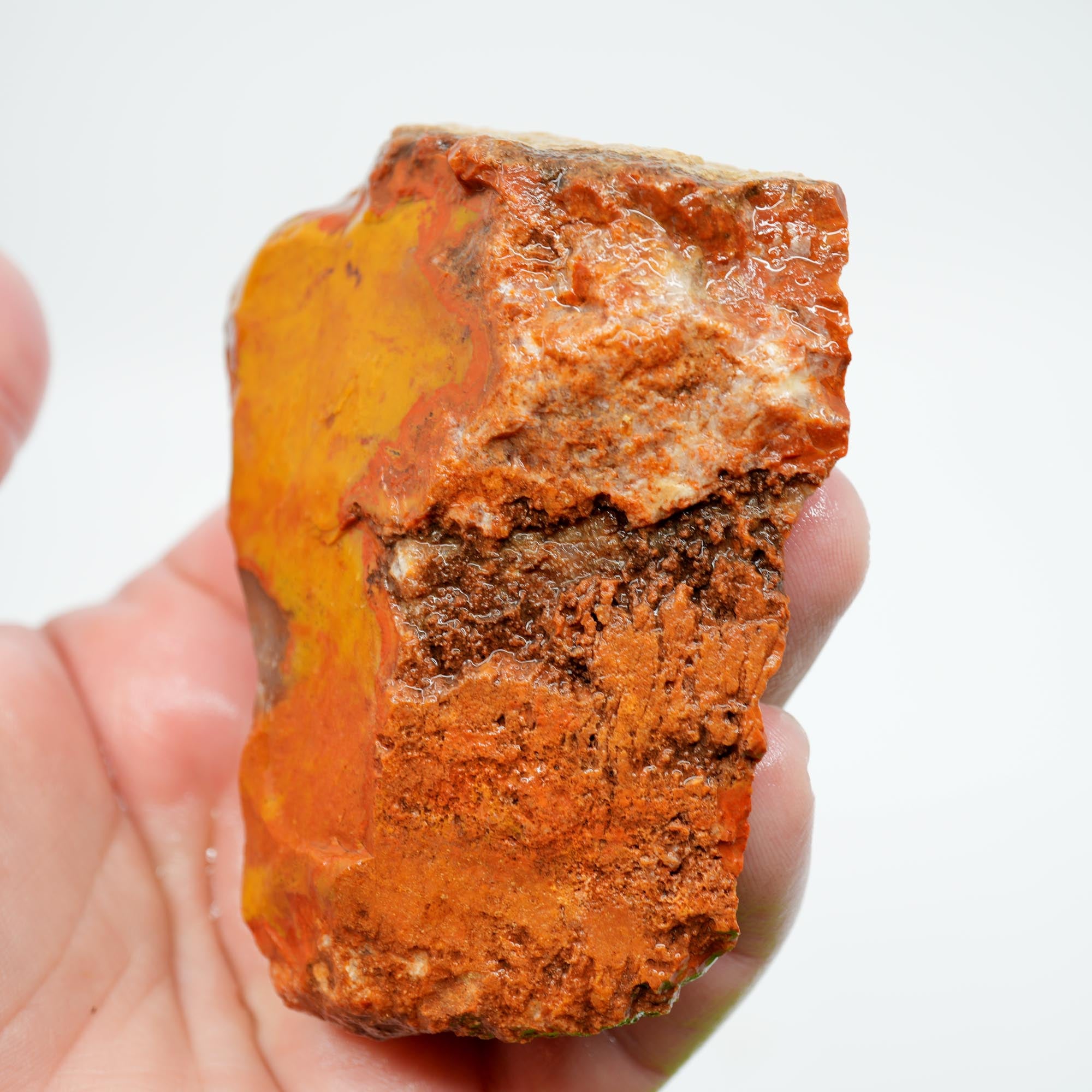 Alabama Paint Agate Rough - Blue Ice Agate with Butterscotch and Red