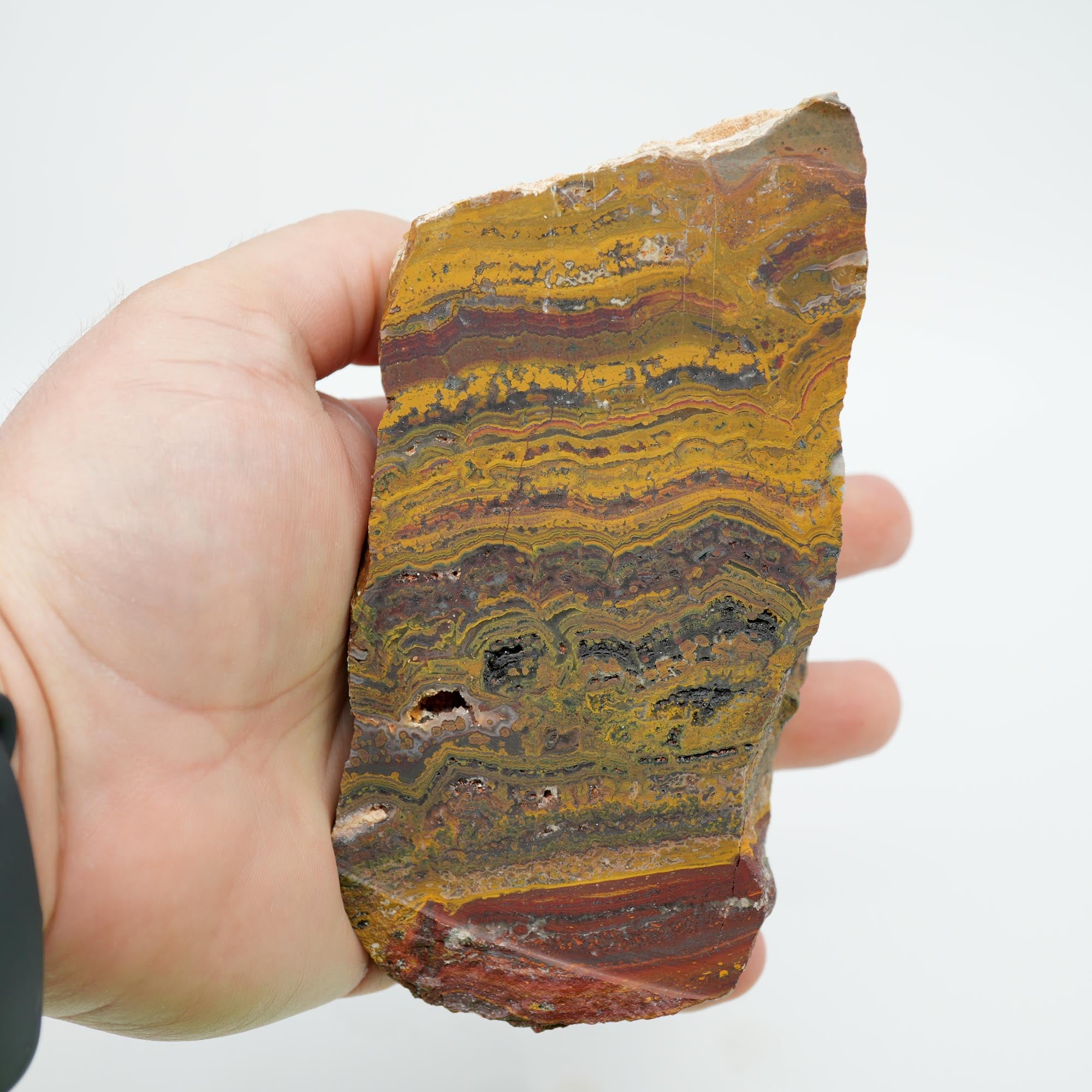 Apple Valley Jasper Cut and Proven - Black Druzy and Hematite Flowers