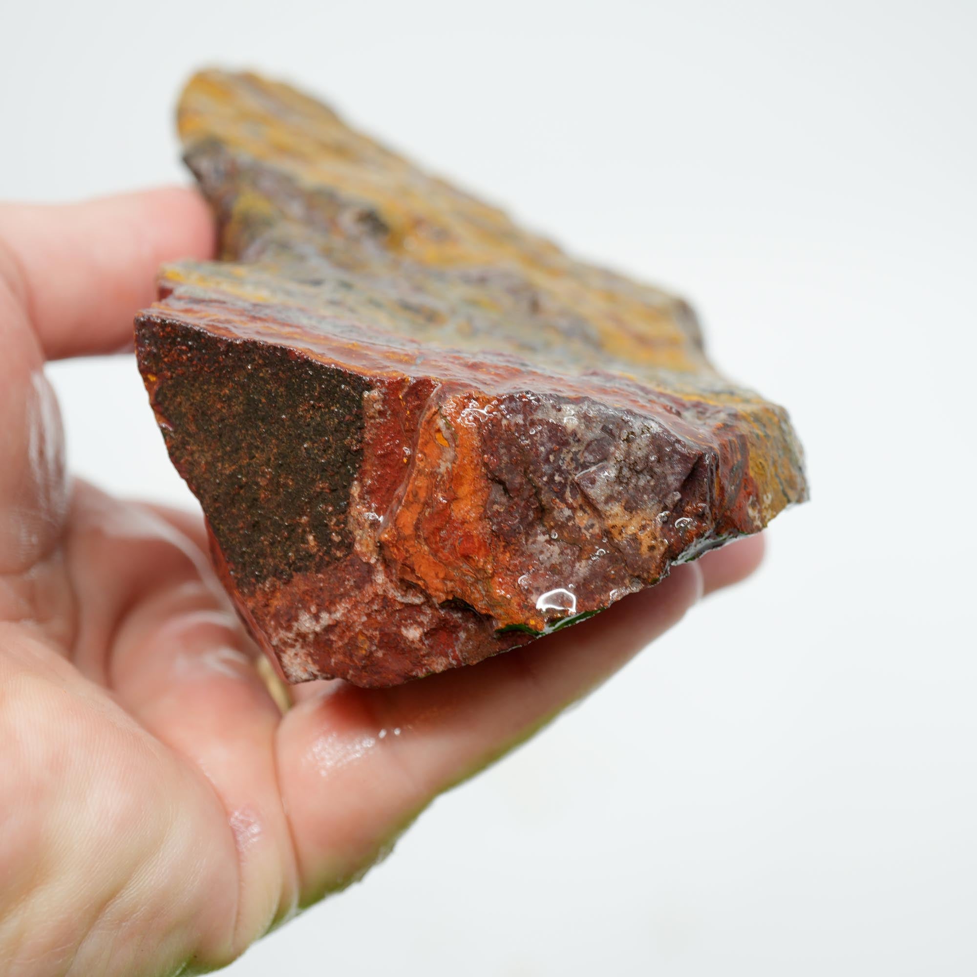 Apple Valley Jasper Cut and Proven - Black Druzy and Hematite Flowers