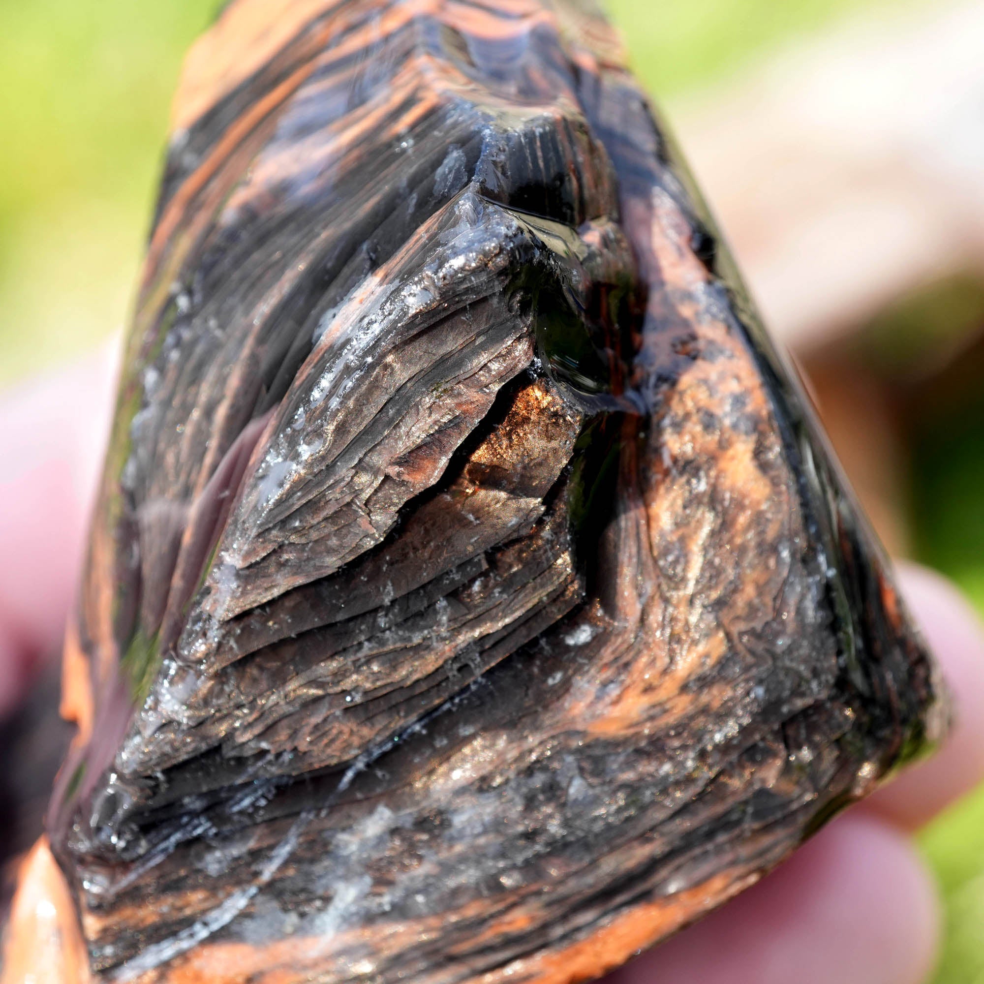 Fire Obsidian Rough - Light Fire Peeking Along Top