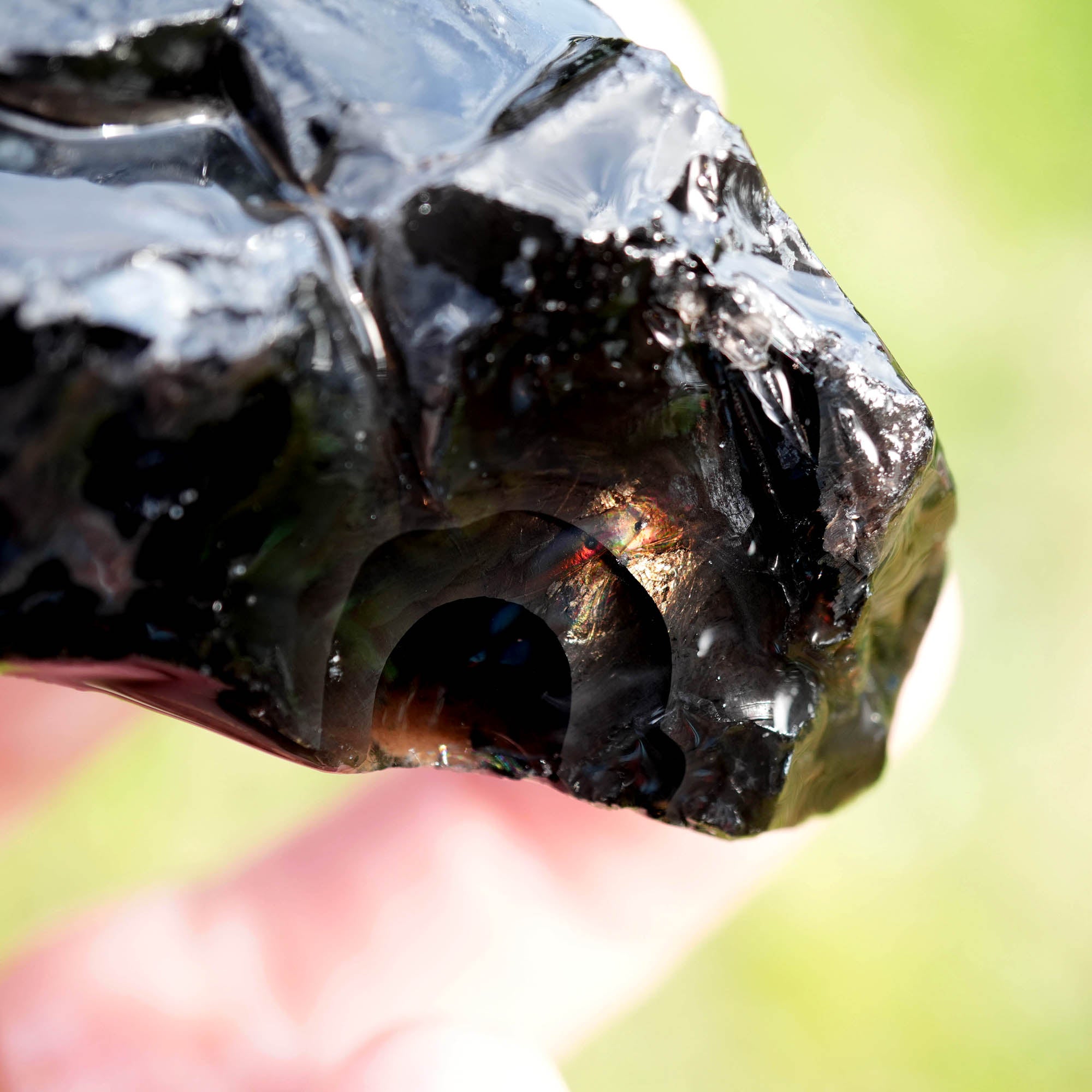 Fire Obsidian Rough - Perfect Window with Two Layers of High-Grade Fire