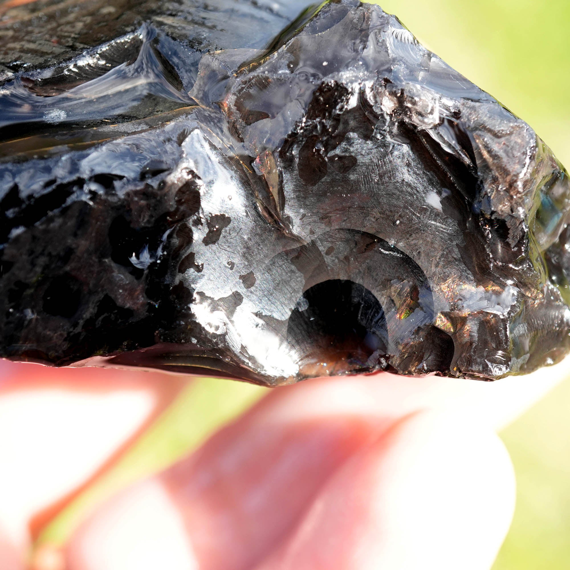 Fire Obsidian Rough - Perfect Window with Two Layers of High-Grade Fire