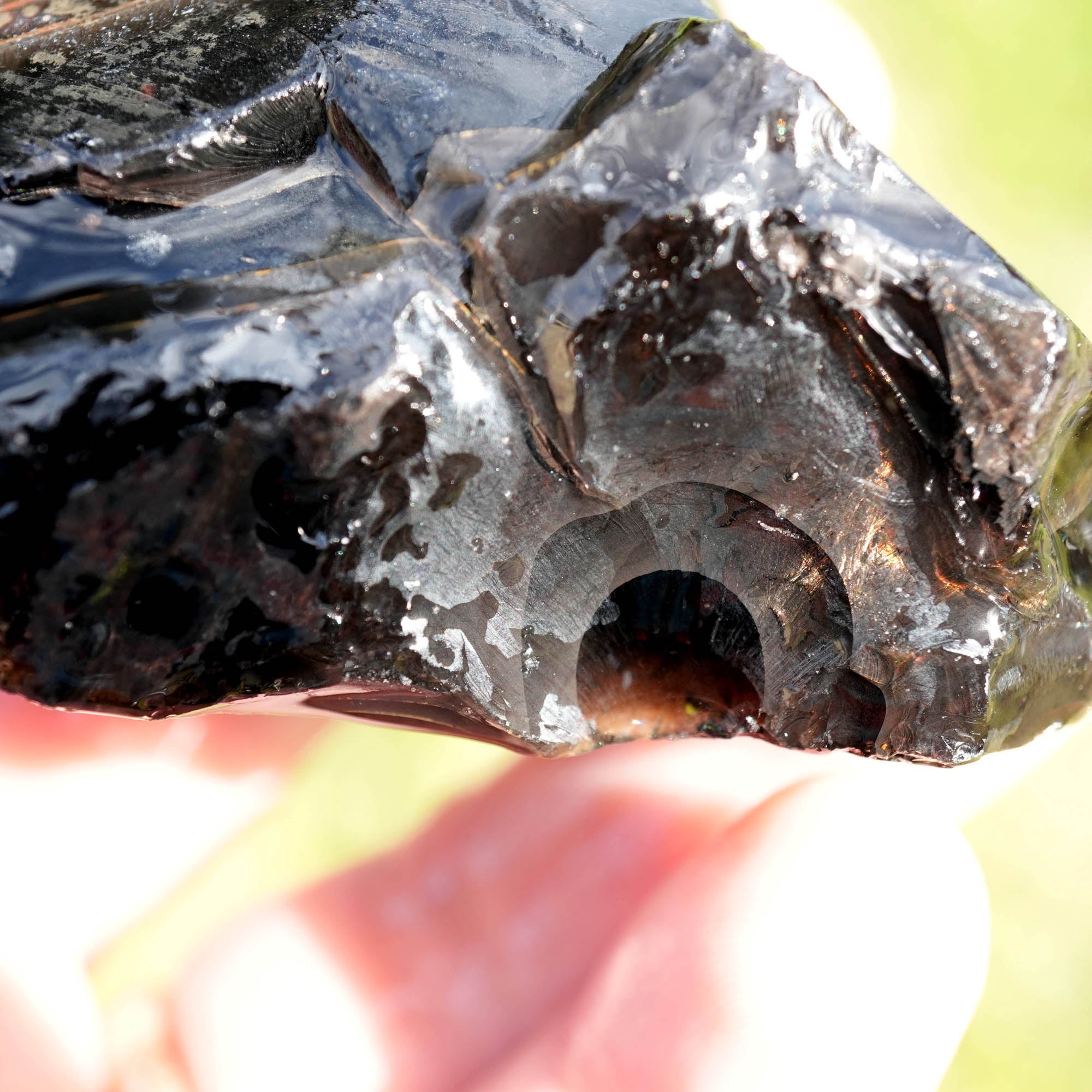 Fire Obsidian Rough - Perfect Window with Two Layers of High-Grade Fire