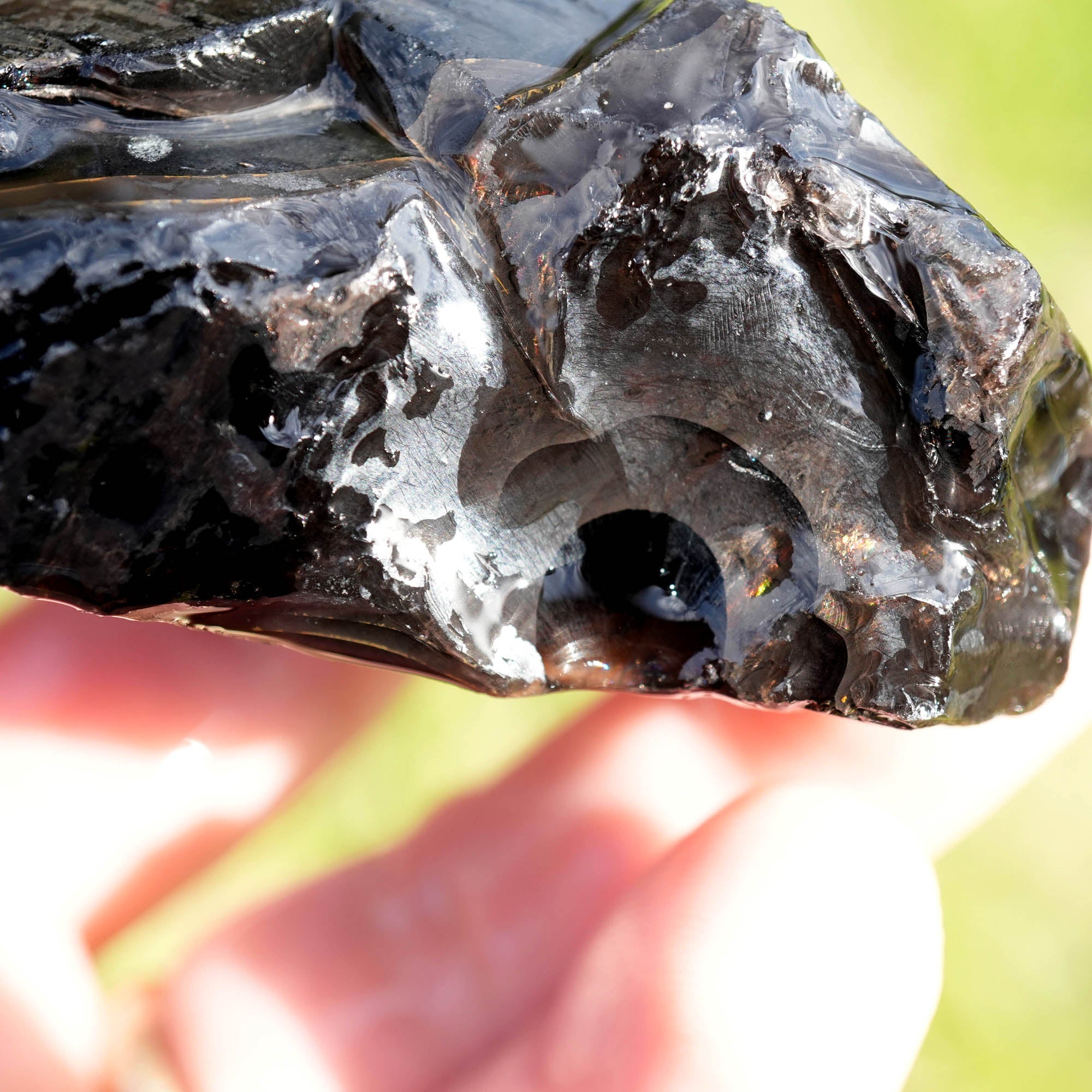 Fire Obsidian Rough - Perfect Window with Two Layers of High-Grade Fire