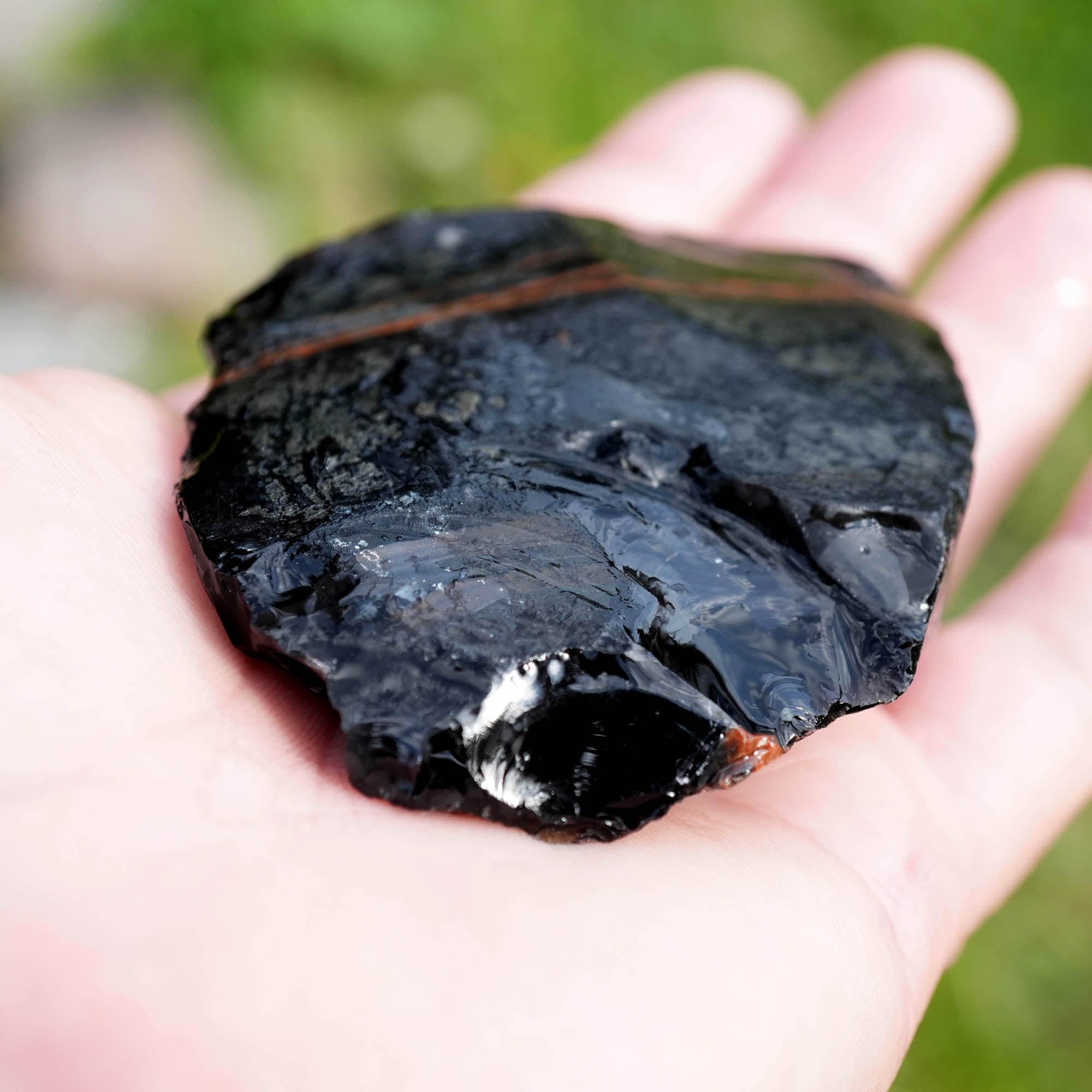 Fire Obsidian Rough - Perfect Window with Two Layers of High-Grade Fire