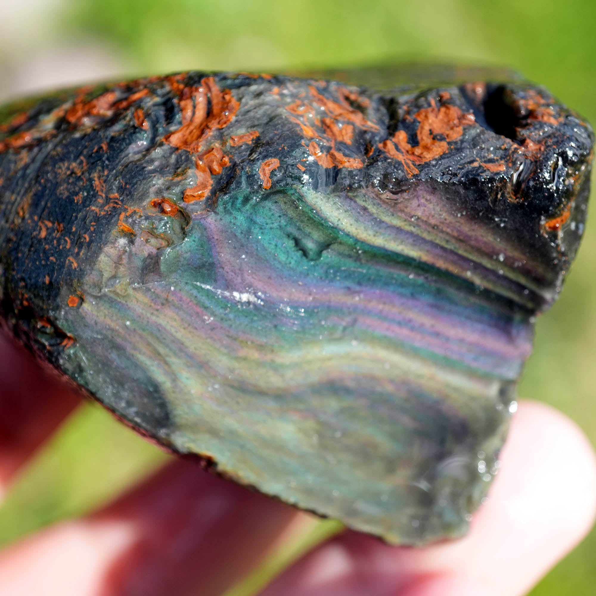 Jalisco Rainbow Obsidian Rough - Velvet Mix with Green and Purple