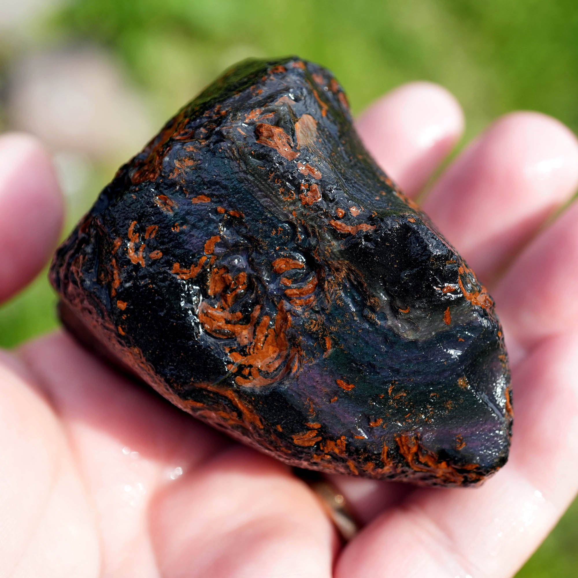 Jalisco Rainbow Obsidian Rough - Velvet Mix with Green and Purple
