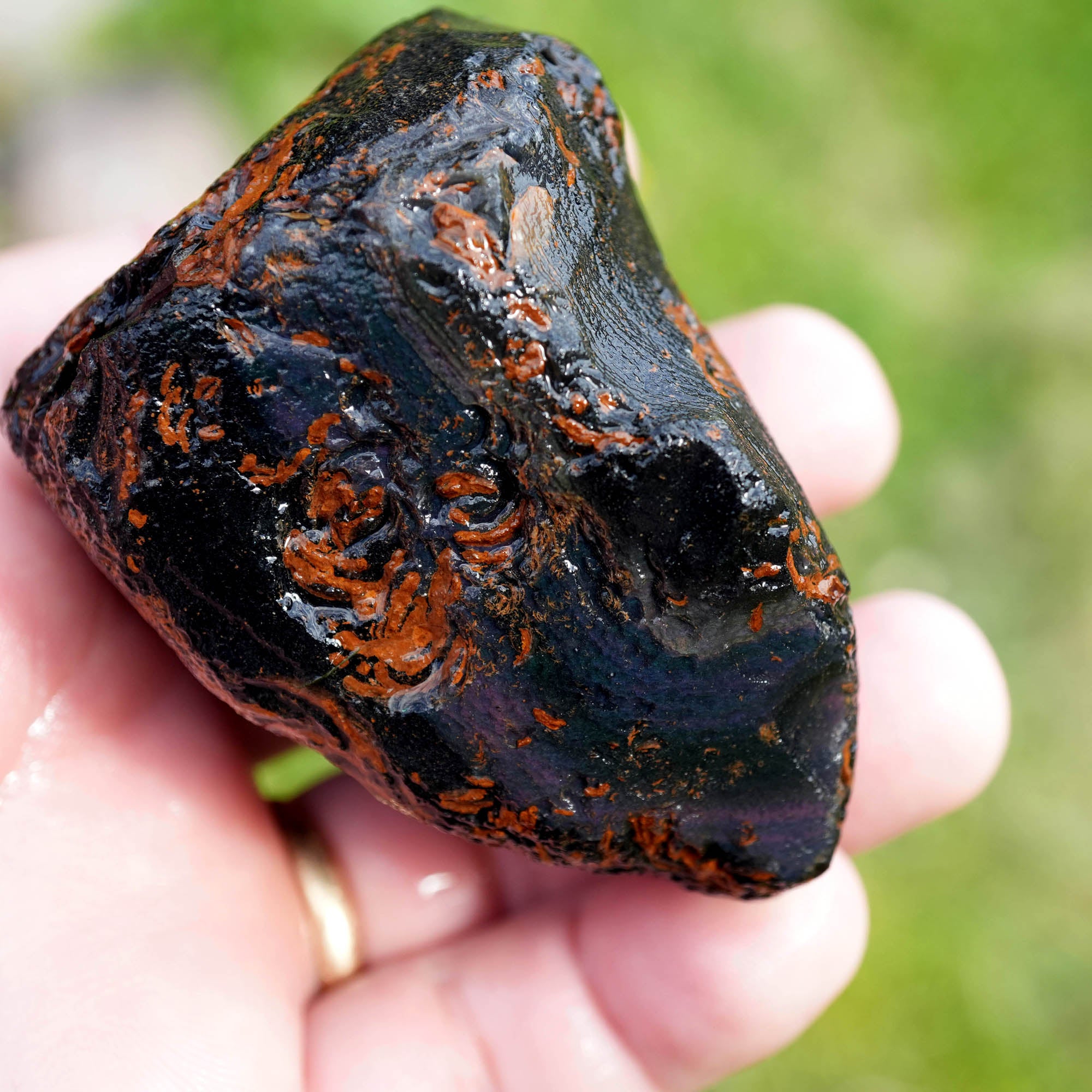 Jalisco Rainbow Obsidian Rough - Velvet Mix with Green and Purple