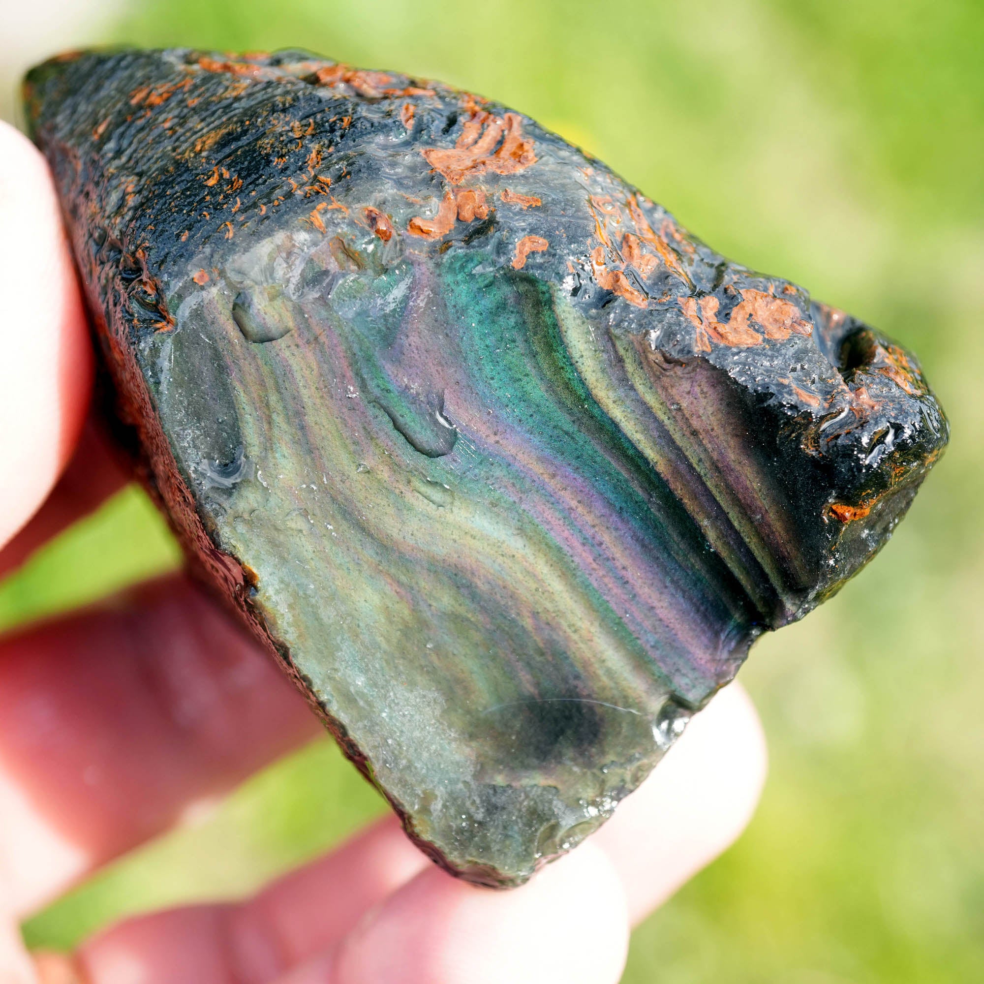 Jalisco Rainbow Obsidian Rough - Velvet Mix with Green and Purple