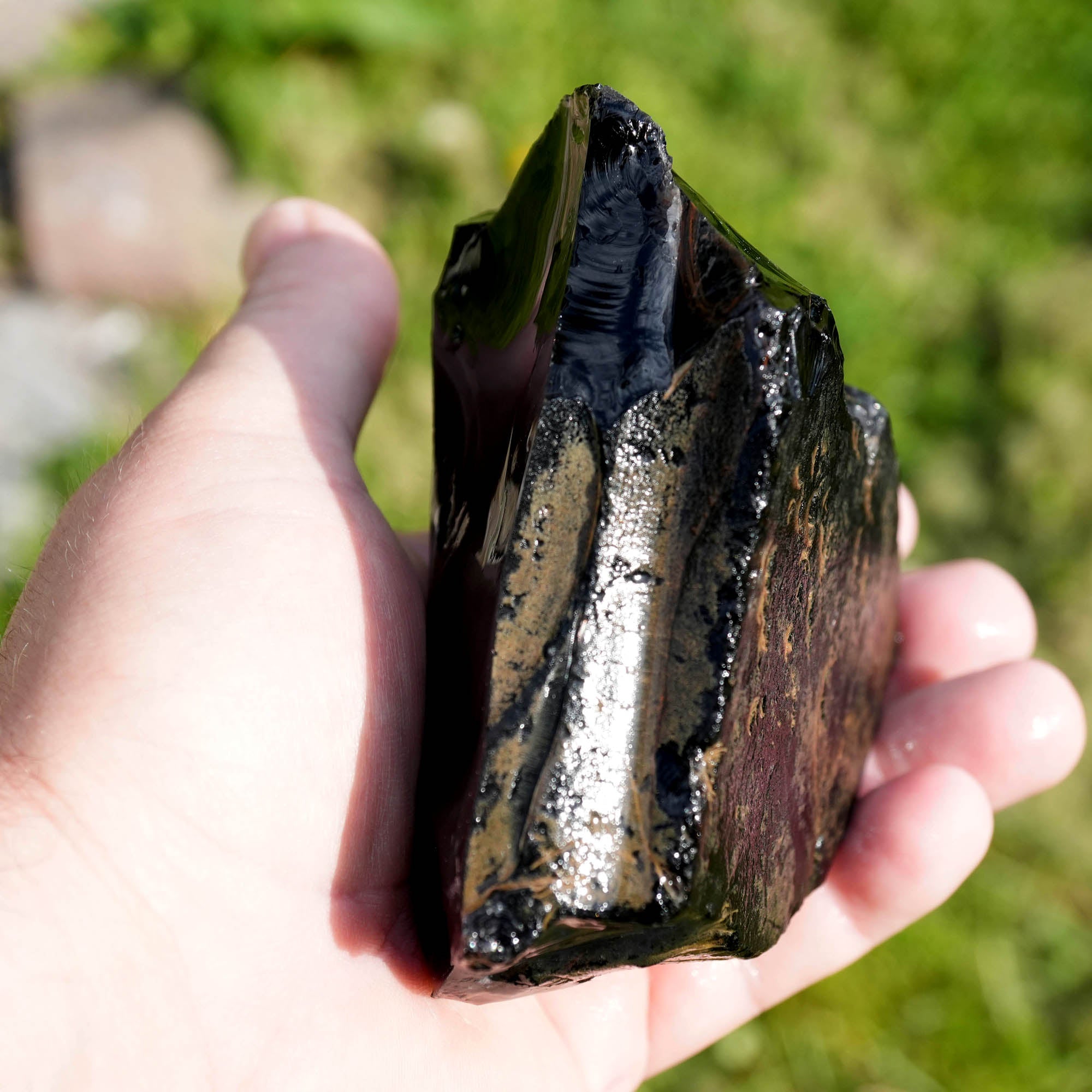 Aurora Borealis Obsidian Rough - Old Stock with Fantastic Aurora Window