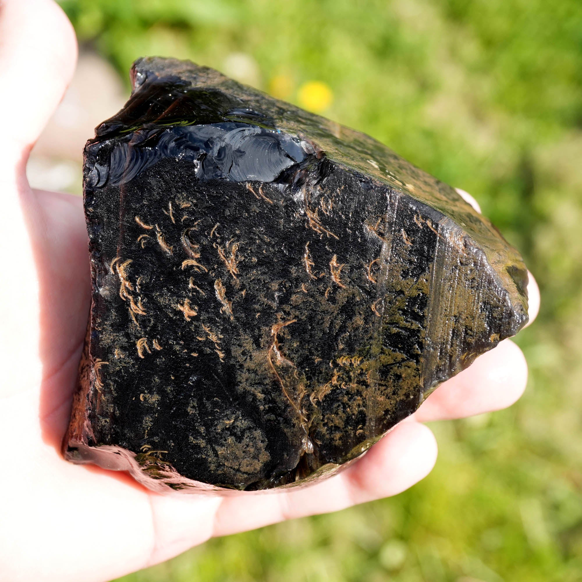 Aurora Borealis Obsidian Rough - Old Stock with Fantastic Aurora Window