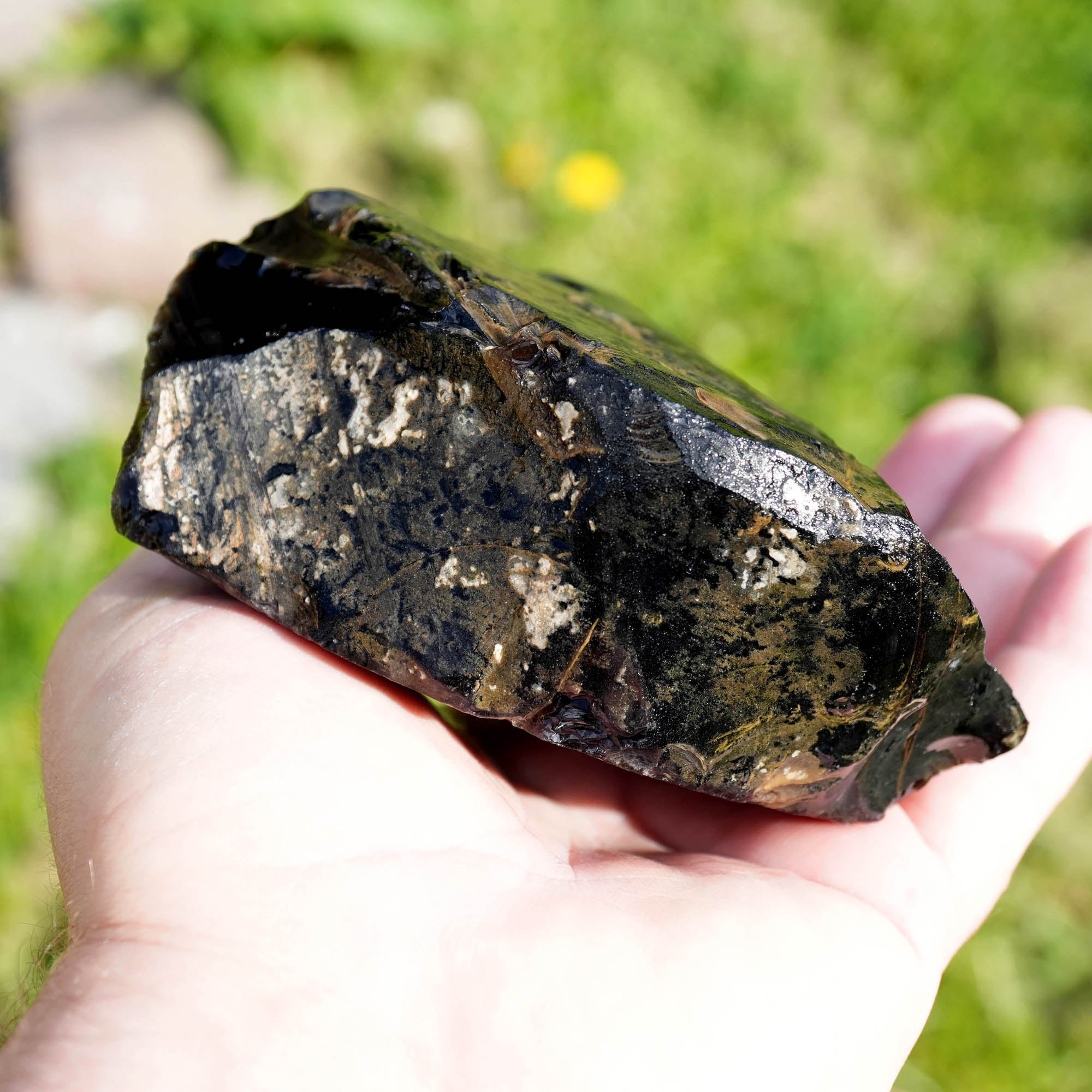 Aurora Borealis Obsidian Rough - Old Stock with Fantastic Aurora Window