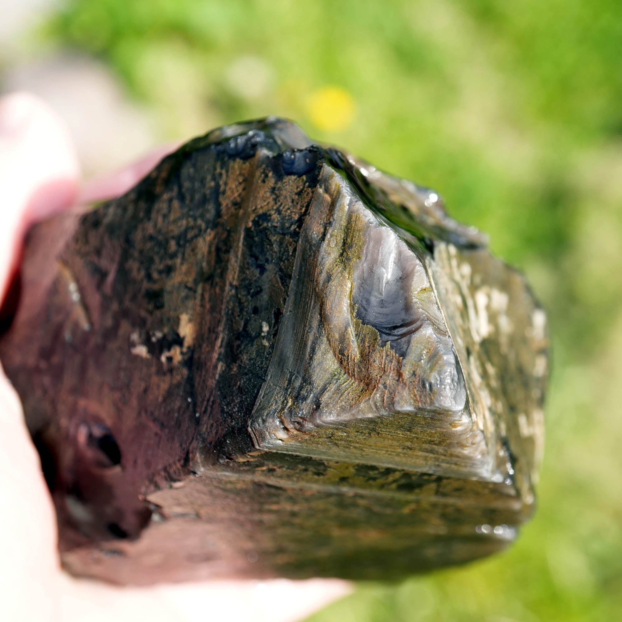 Aurora Borealis Obsidian Rough - Old Stock with Fantastic Aurora Window