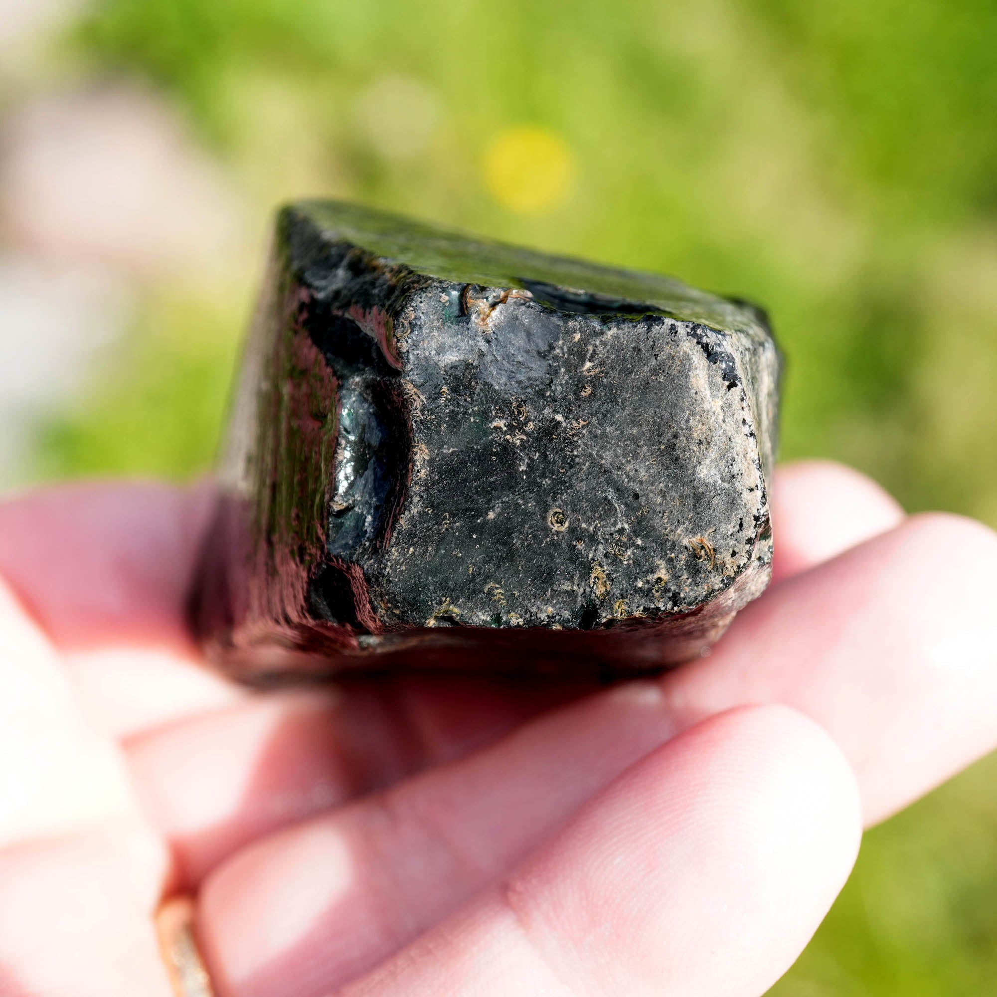 Royal Peacock Velvet Obsidian Rough - 1970s Trimmer for Cabs and Pendant