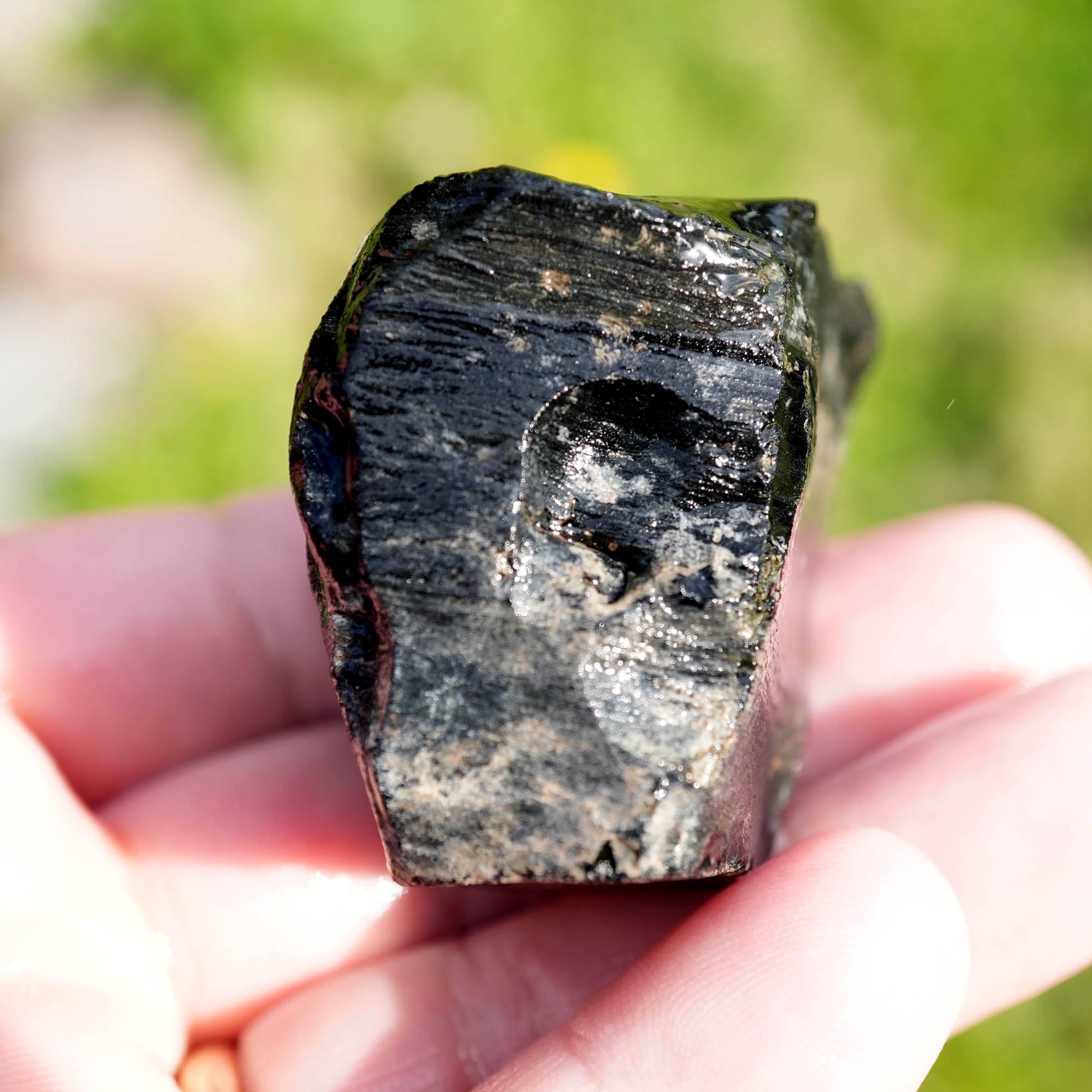 Royal Peacock Velvet Obsidian Rough - 1970s Trimmer for Cabs and Pendant