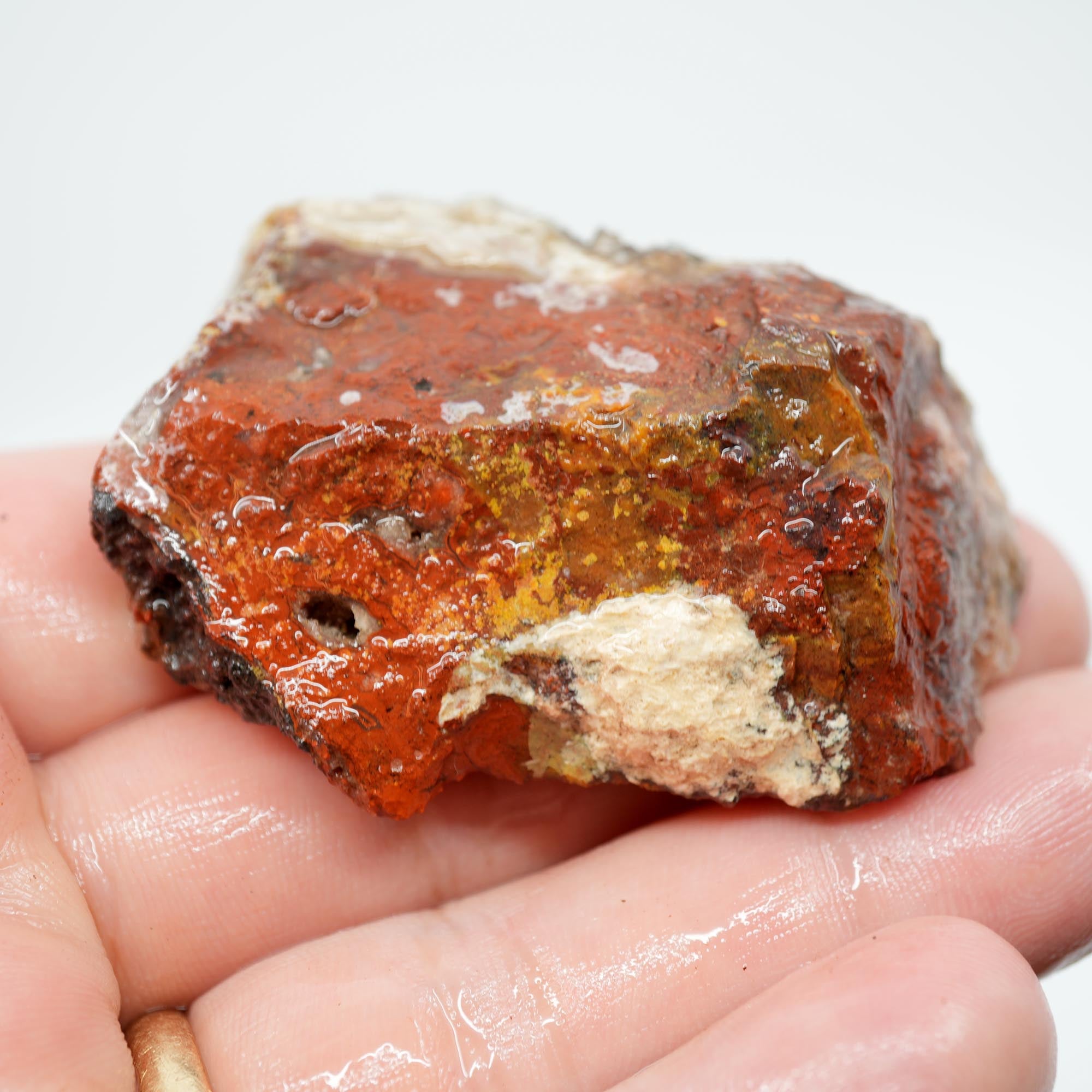 Laguna Lace Agate Endcut - Light Pink, Bright Red, White Fortification