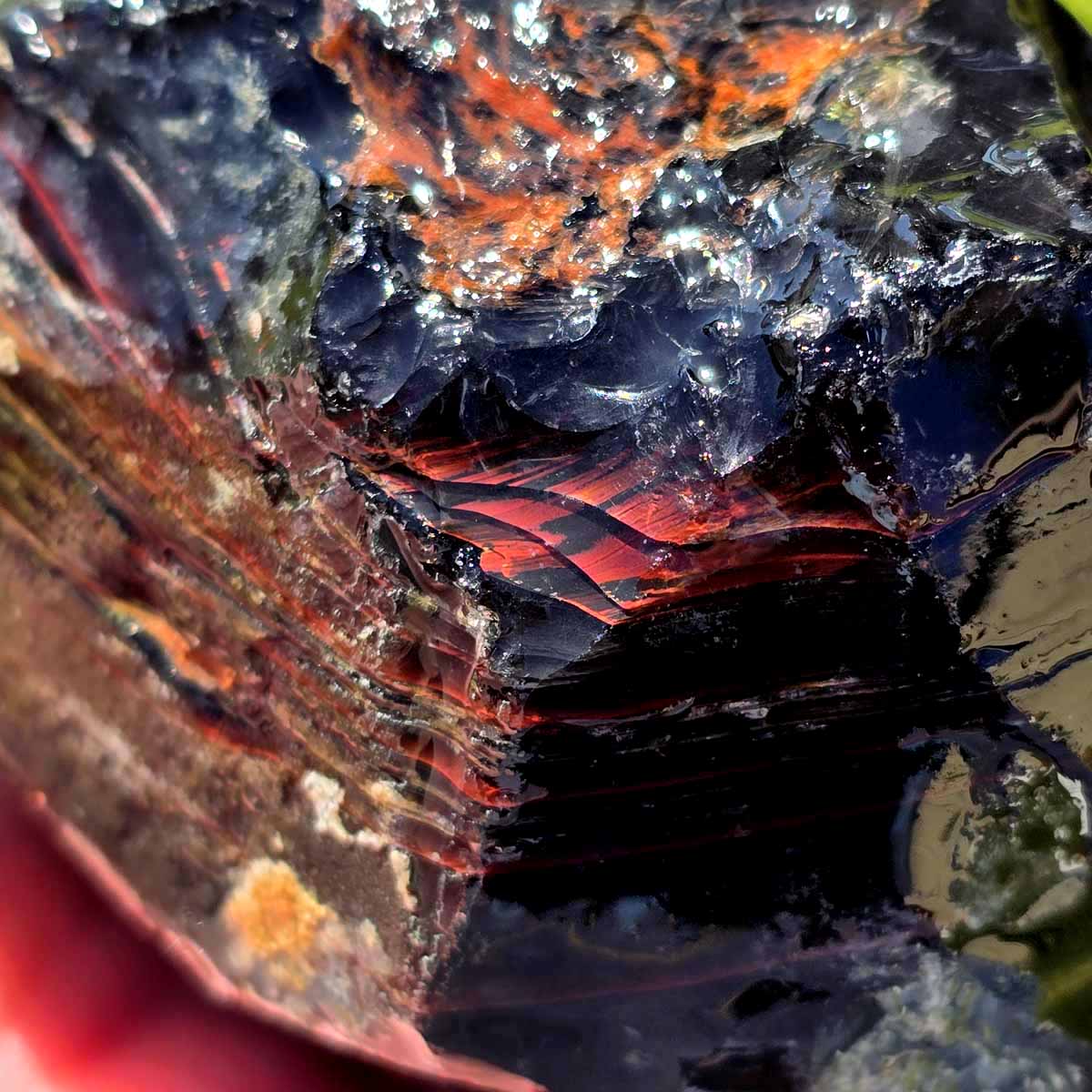 RARE Red Ribbon Obsidian Rough Chunk!