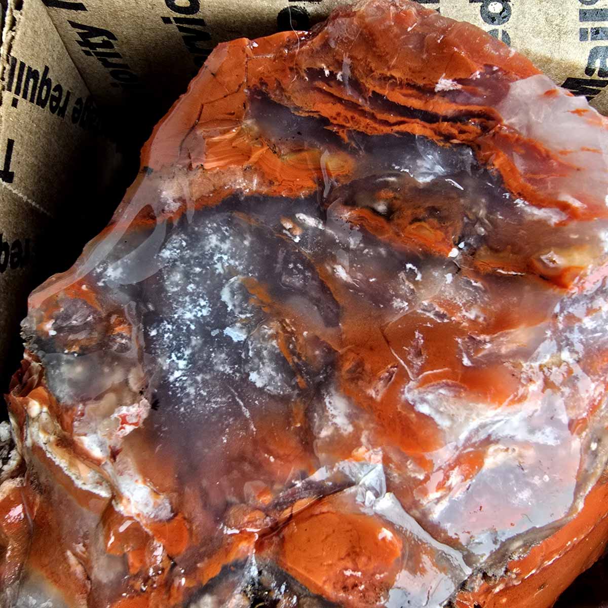 Red Velvet Agate Lapidary Rough Flatrate Slicing Stones Rock Box