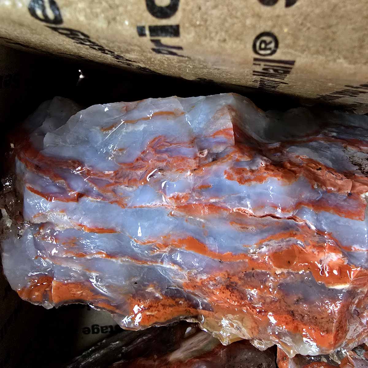 Red Velvet Agate Lapidary Rough Flatrate Slicing Stones Rock Box