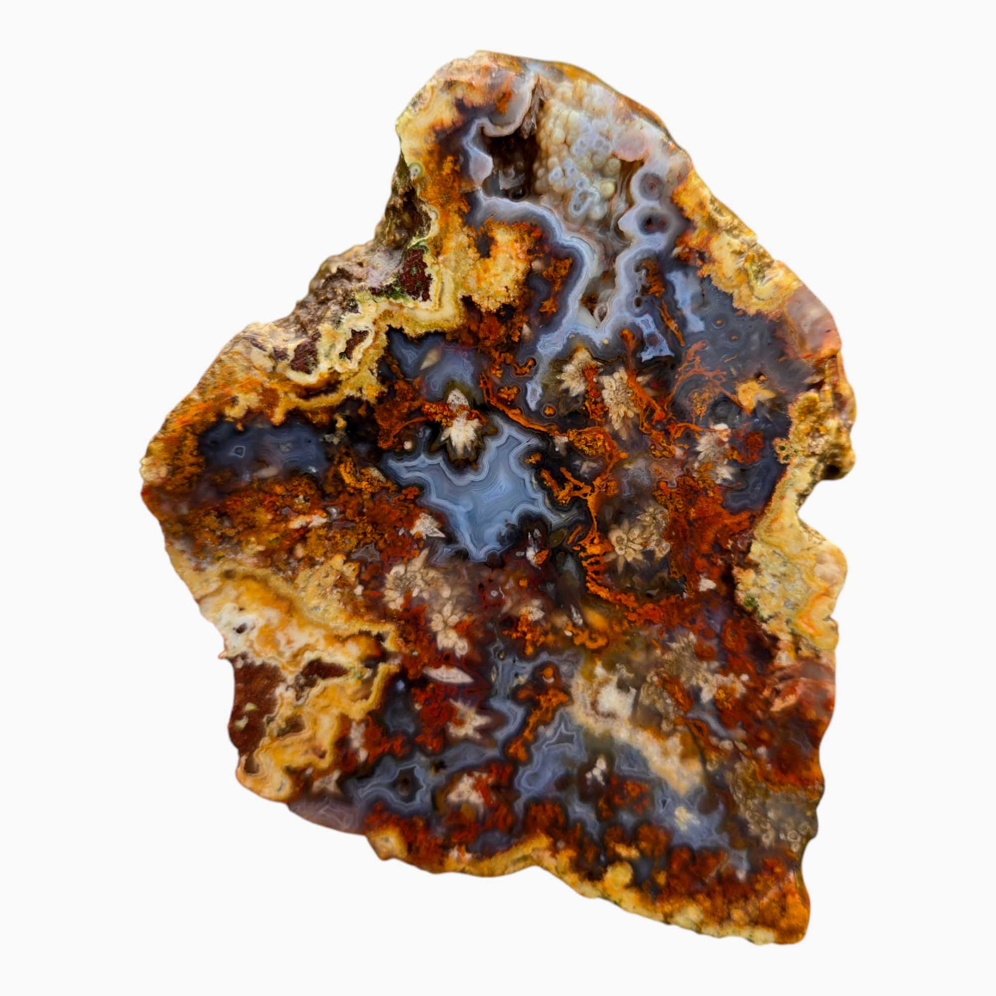 San Carlos Moss Agate Lapidary Cutting Rough Chunk Stone Cut Face